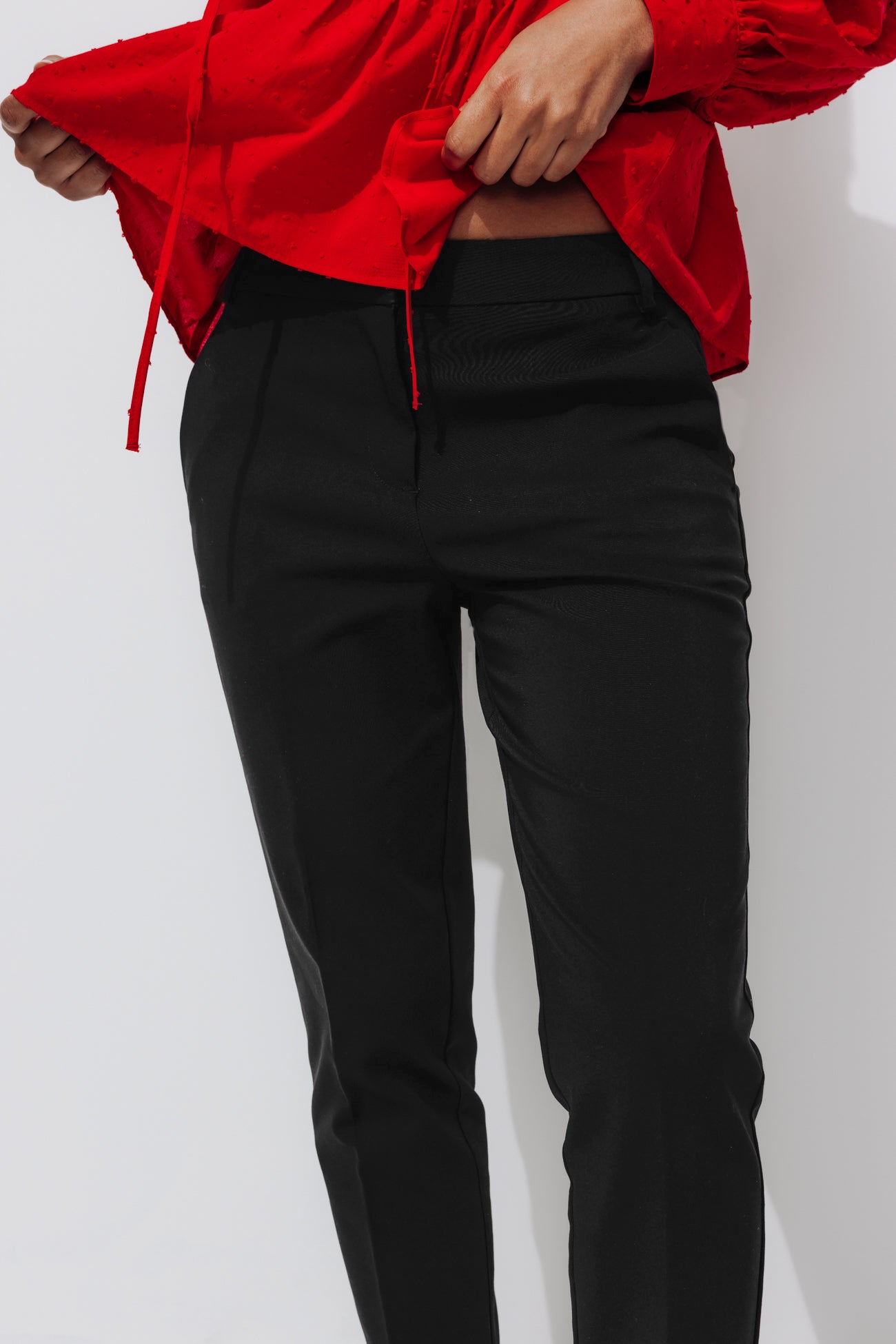 Plain cigarette trousers - Navy blue