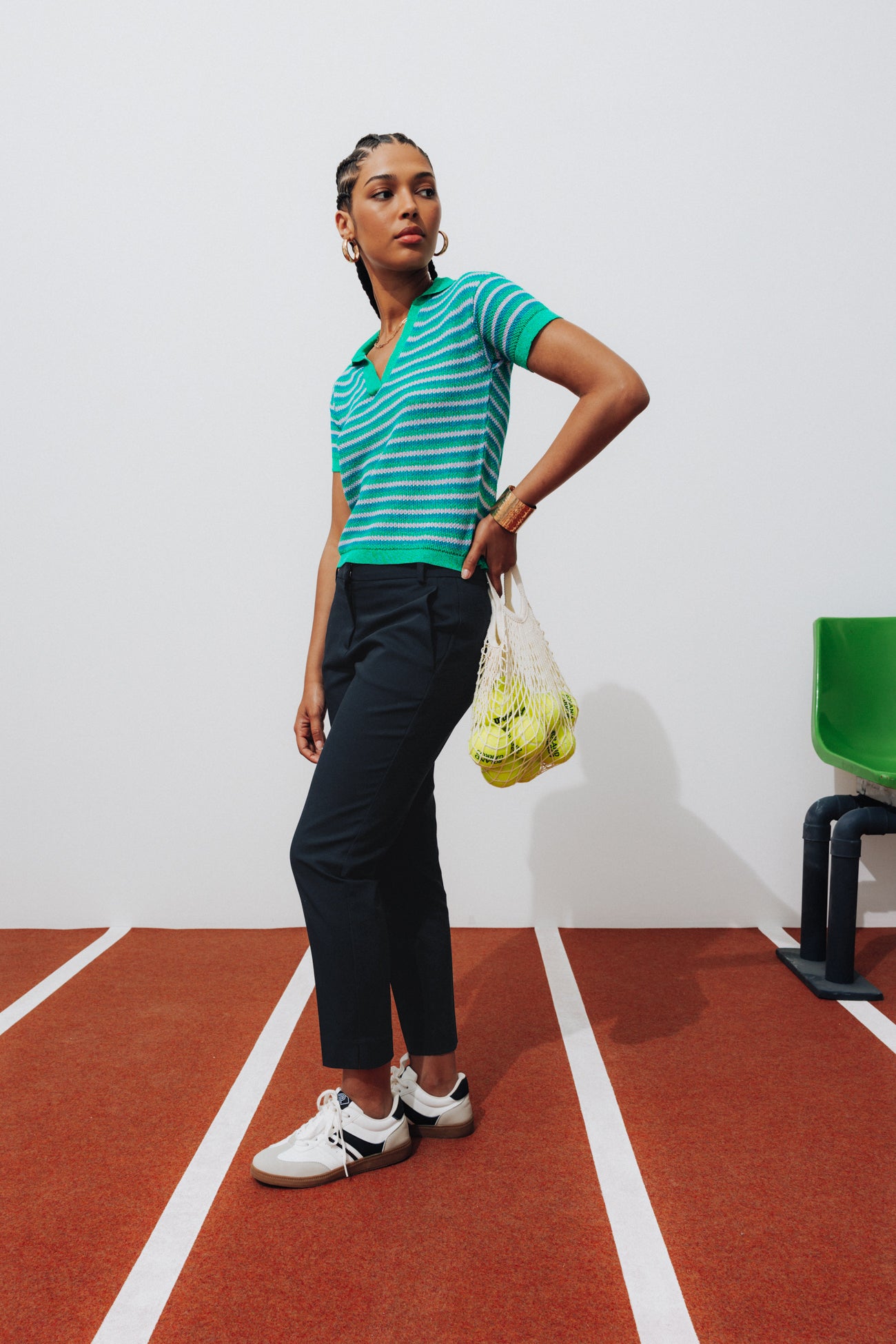 Plain cigarette trousers - Navy blue