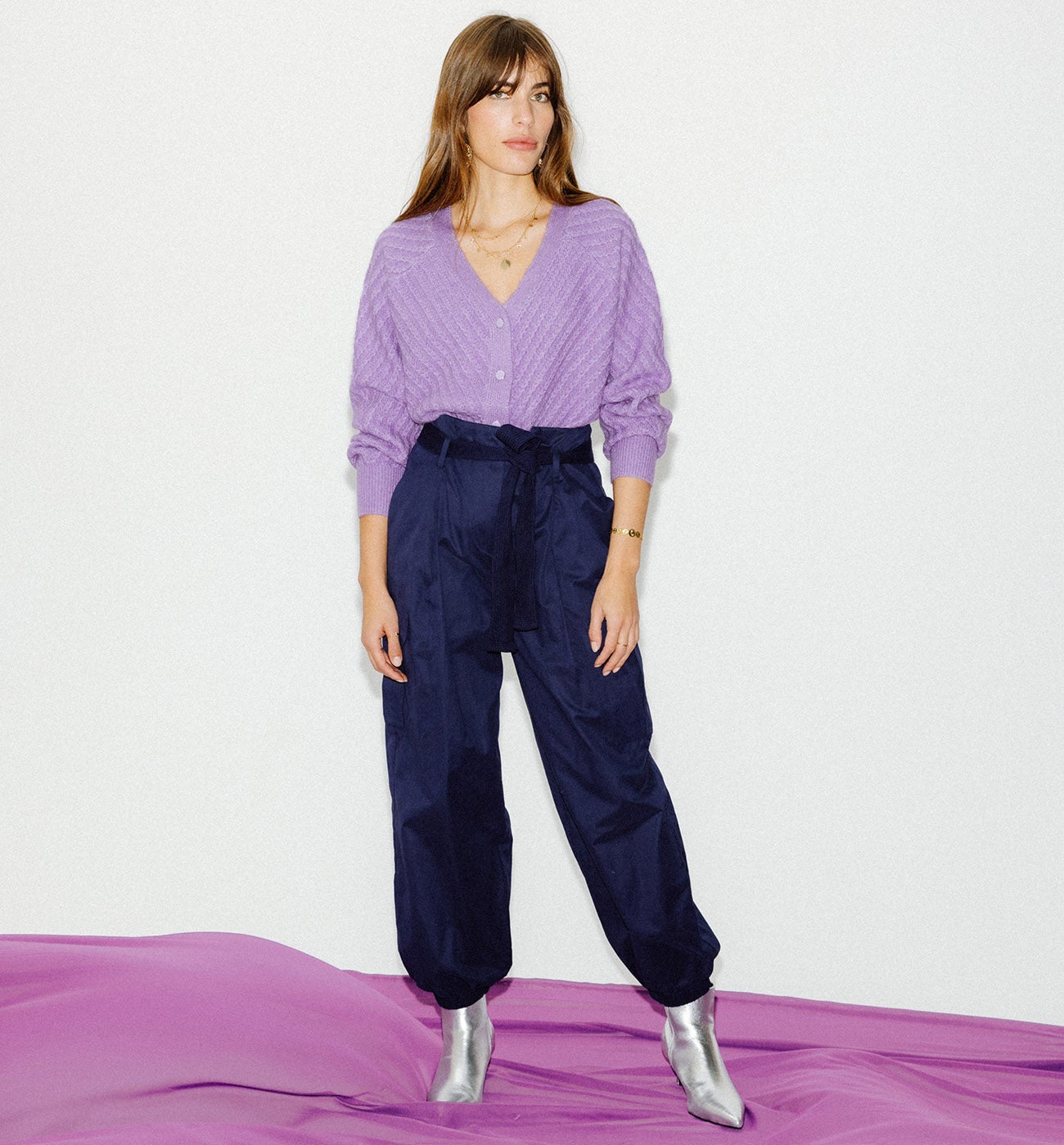 Plain cargo trousers - Dark blue