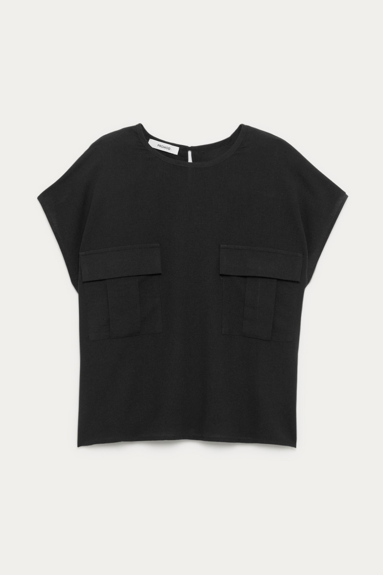Cotton linen blouse - Black