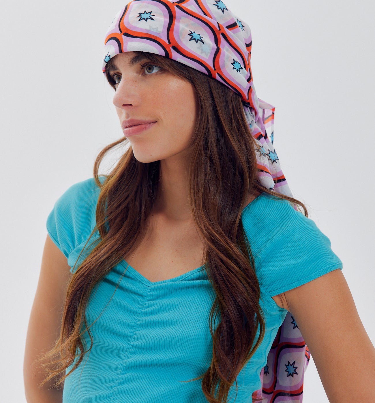 Ribbed jersey top - Turquoise