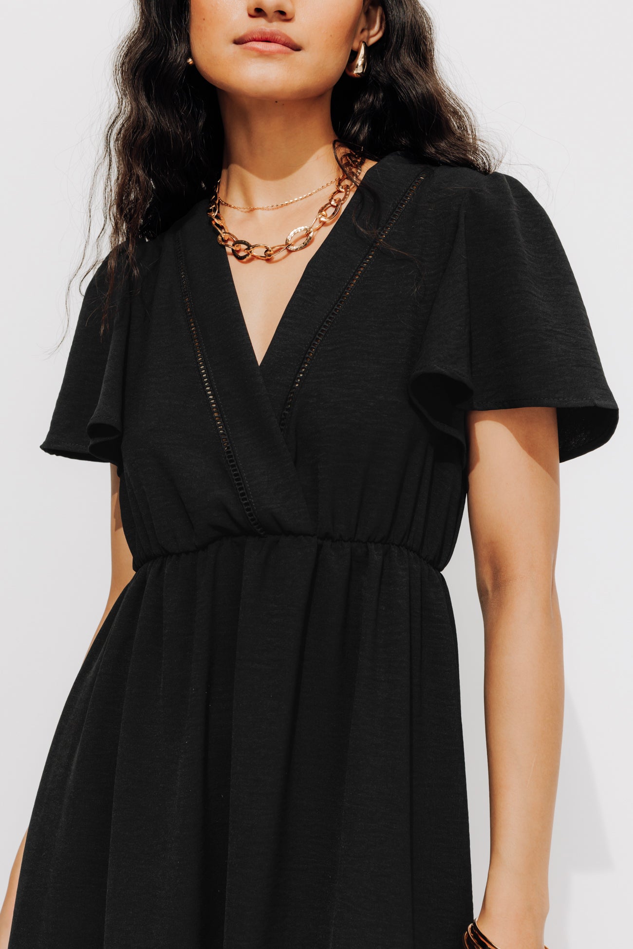 Short frilly dress - Black