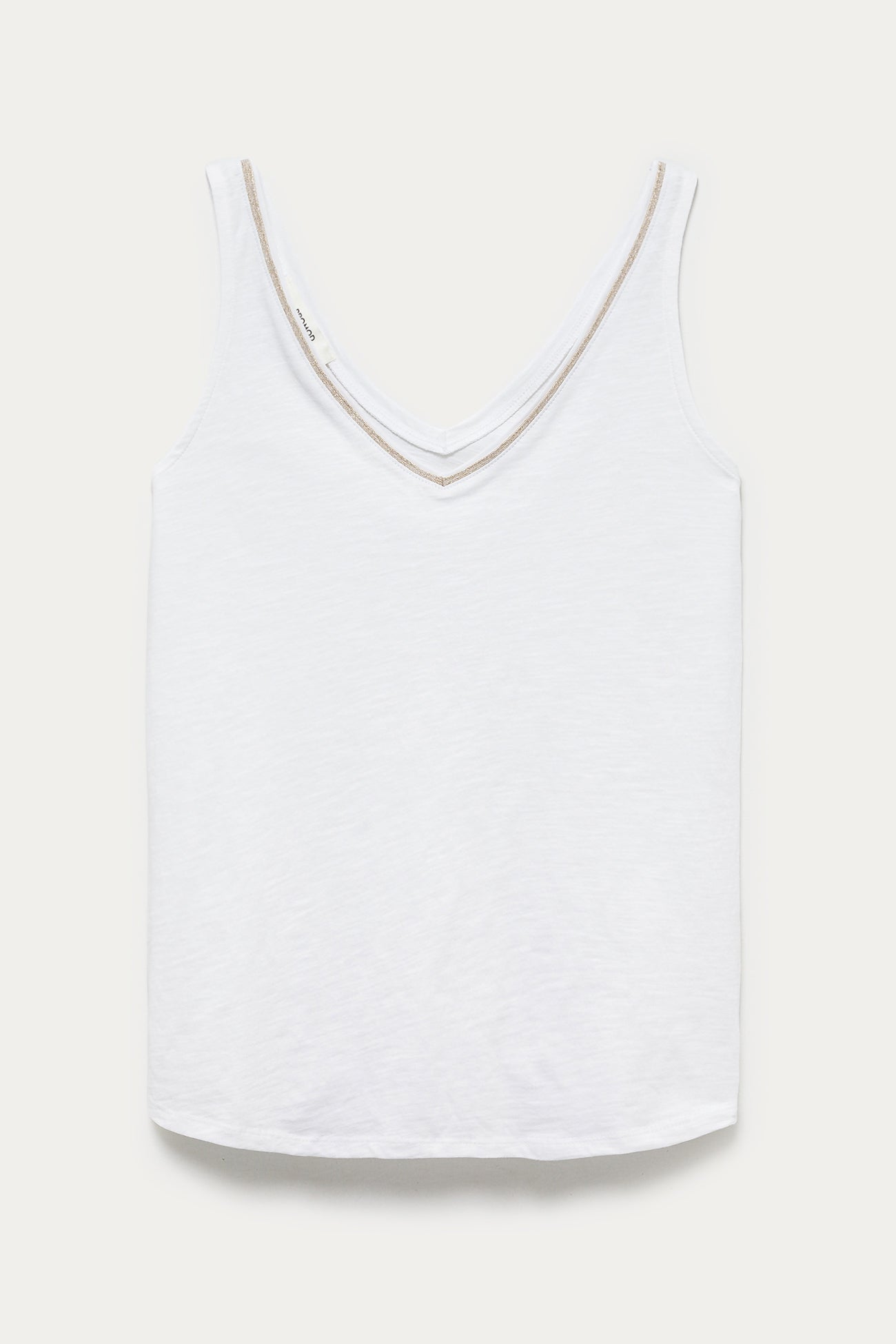 V-neckline strappy top - White