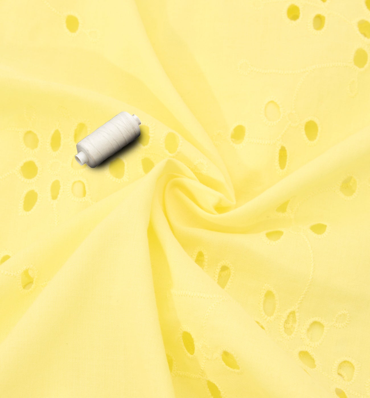 Broderie anglaise fabric cut - Lemon green