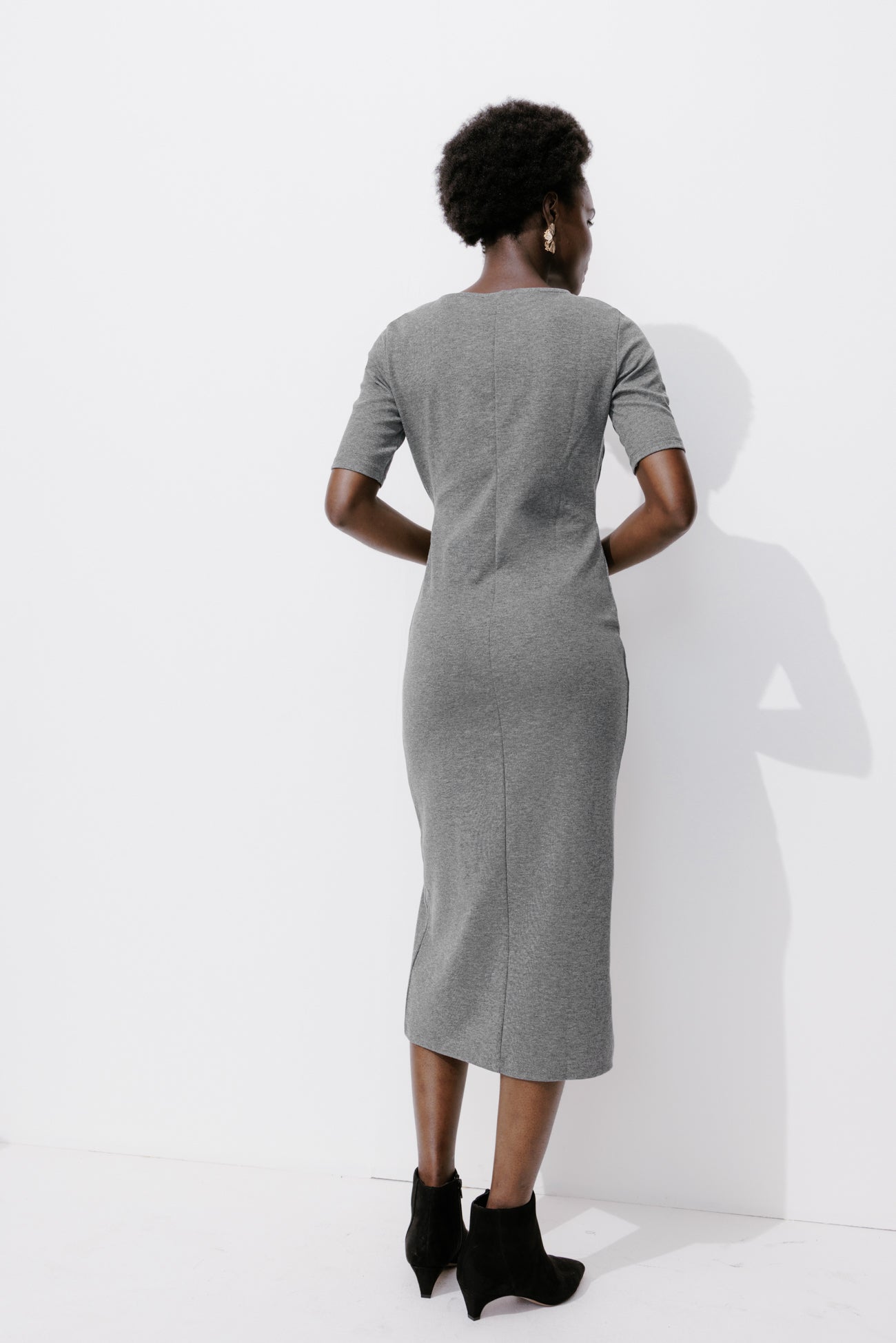 Jersey midi dress - Light grey