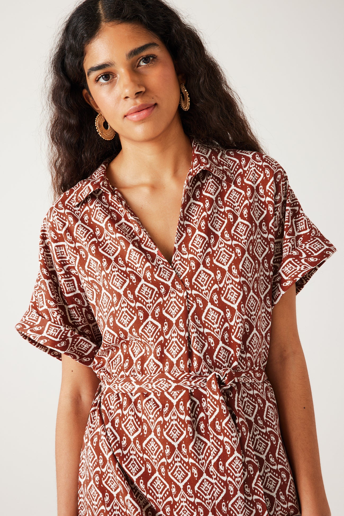 Short unicolour dress - Camel