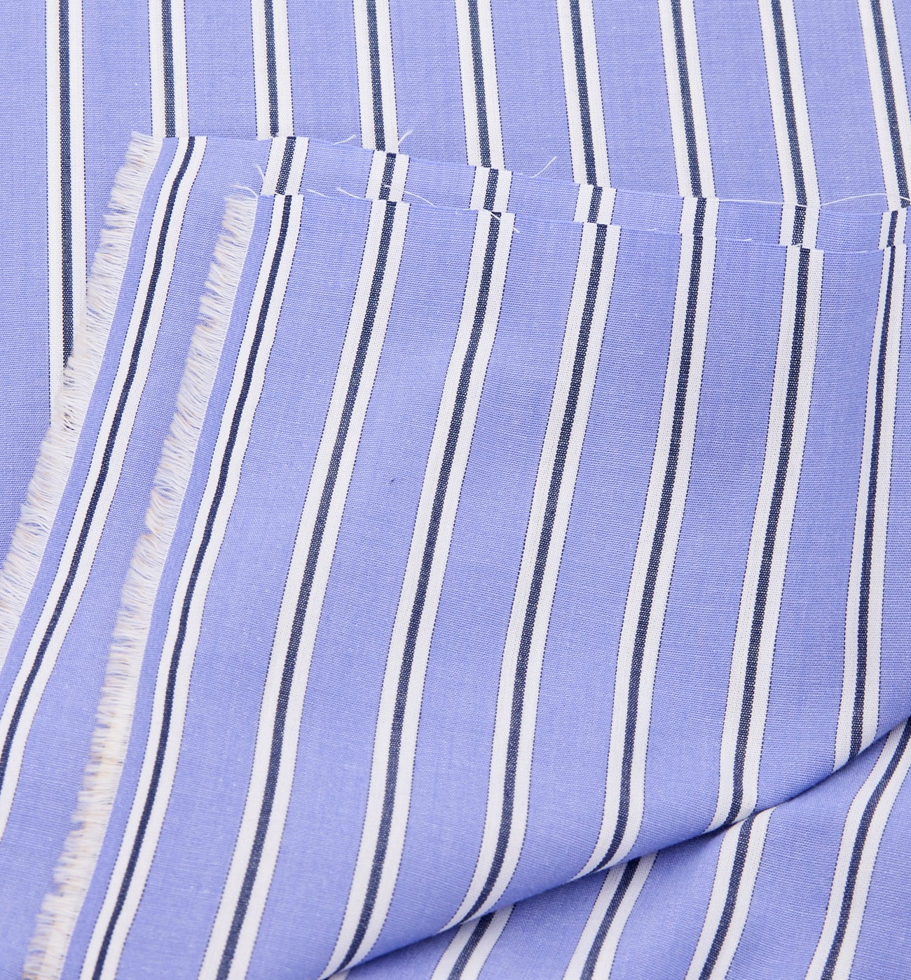 Striped cotton fabric cut - Blue stripes
