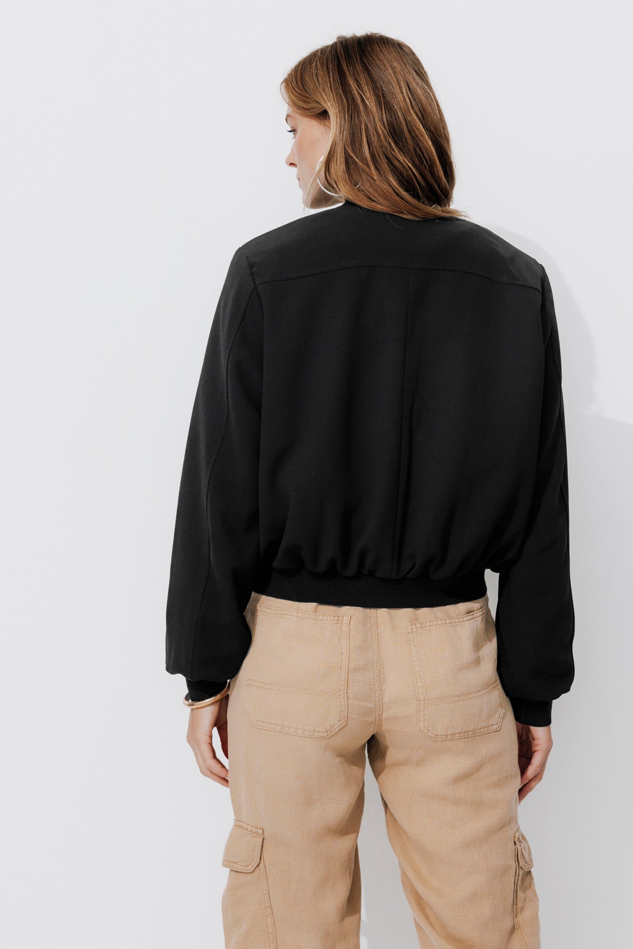 Short teddy jacket - Black