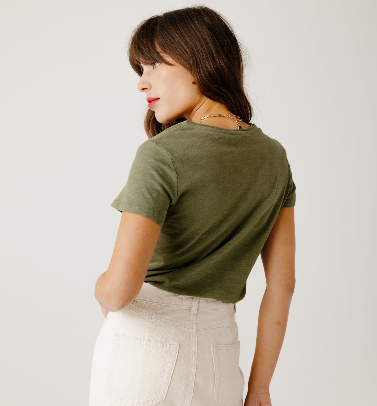 V-neck top - Raspberry red