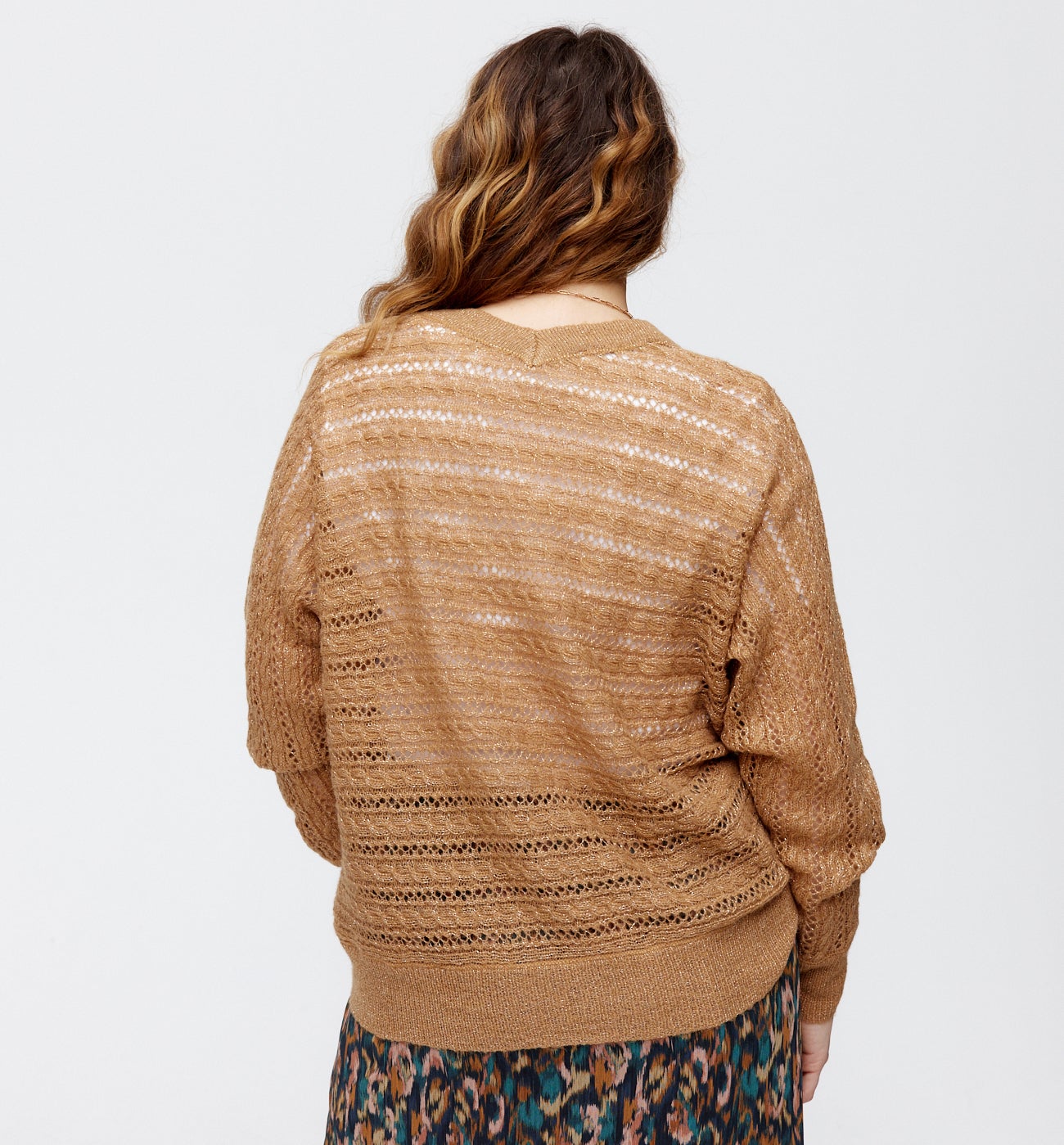 Openwork cardigan - Chestnut brown
