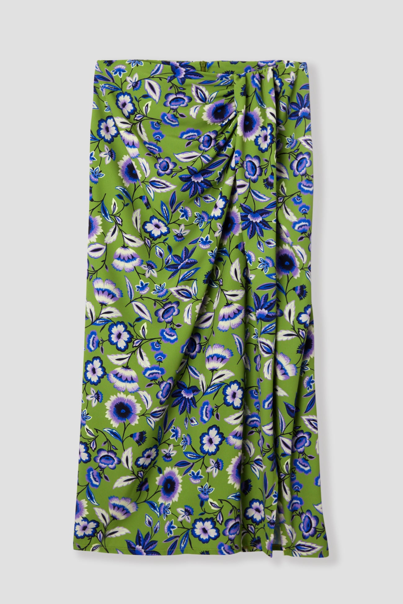 Midi draped skirt - Multicolour print