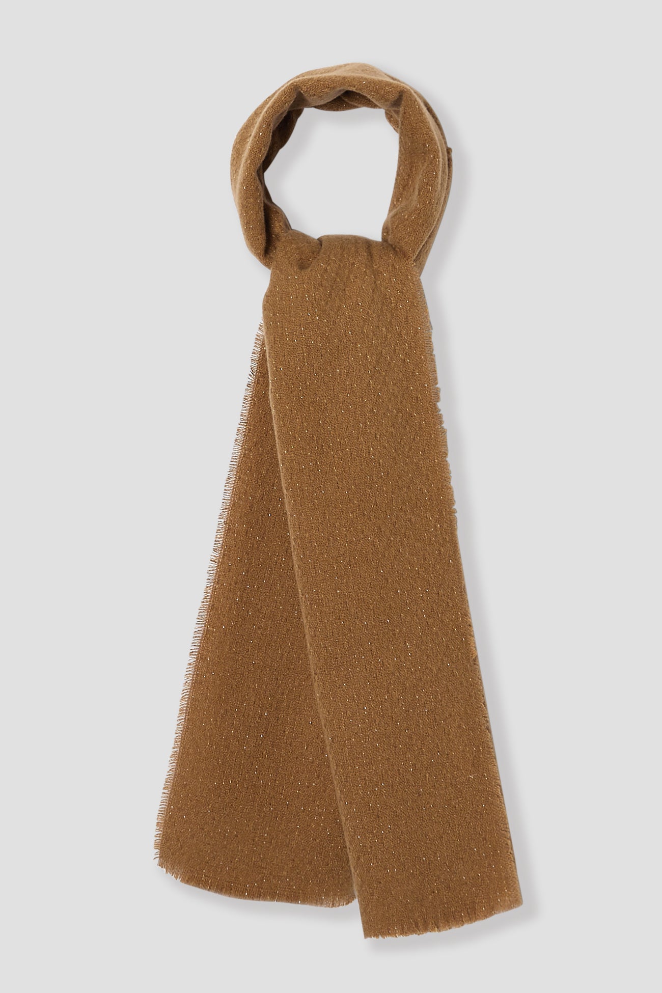 Plain glitzy scarf - Camel