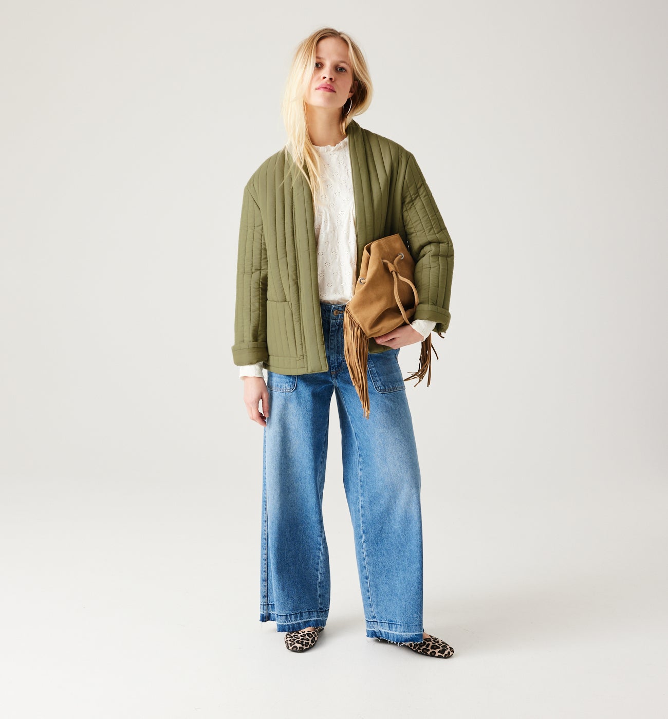 Padded fashion jacket - Blue print