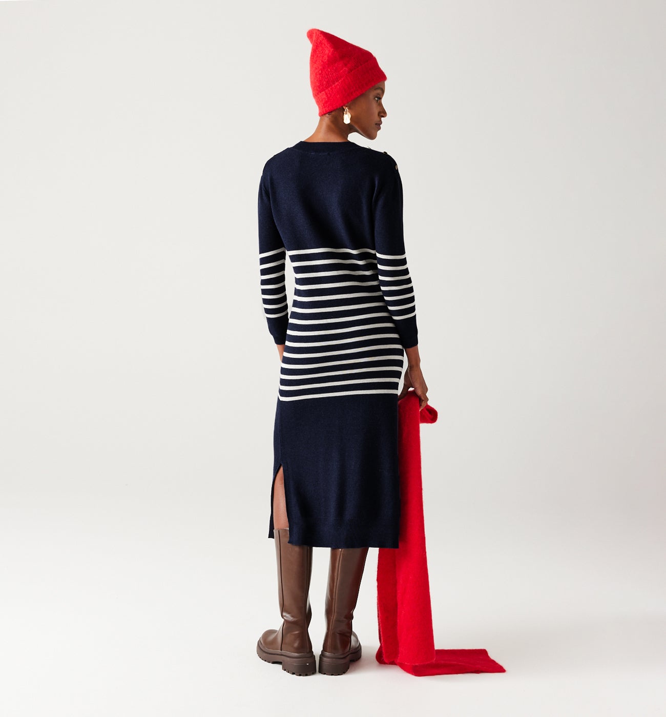 Nautical jumper dress - Navy blue stripes
