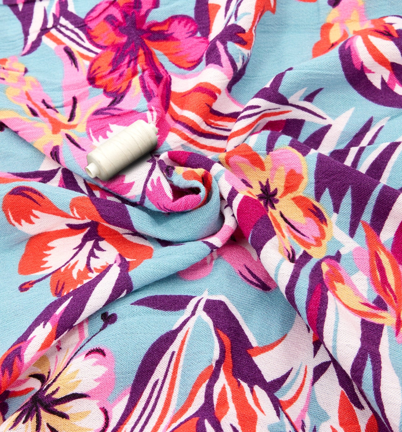 3m crinkle viscose fabric cut - Mandarine print