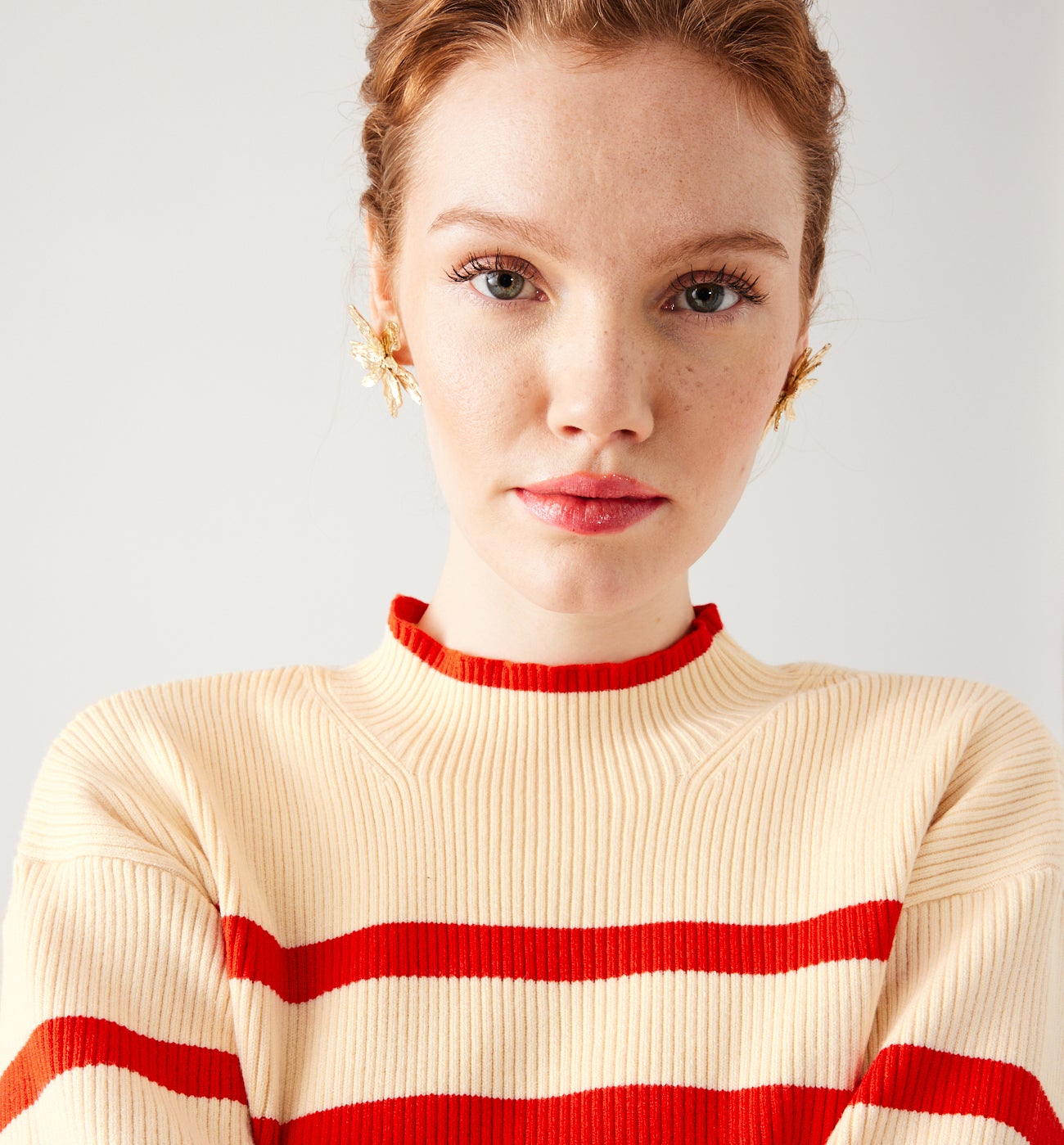 Ribbed nautical jumper - Red stripes