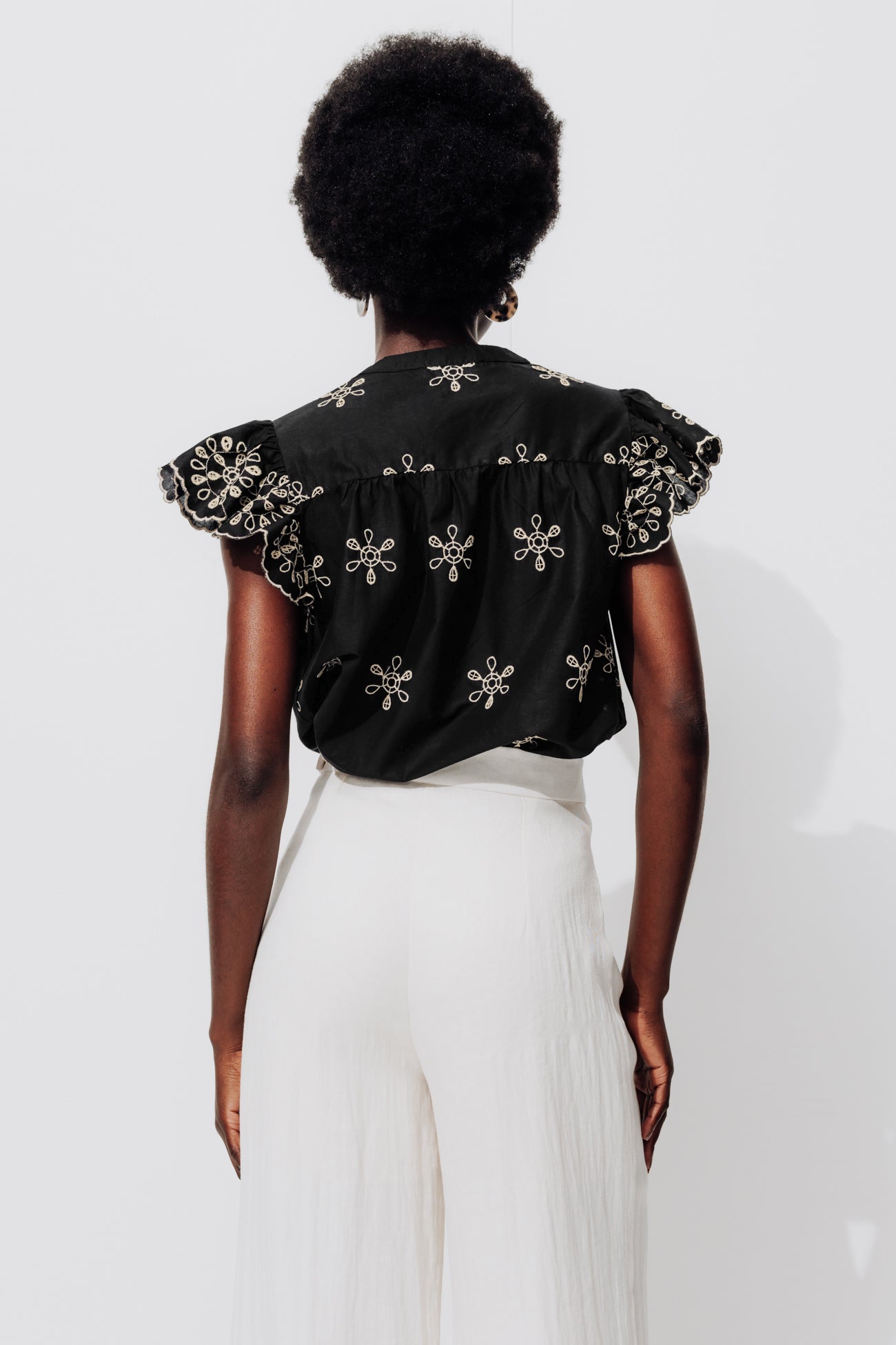 Broderie anglaise blouse - Black