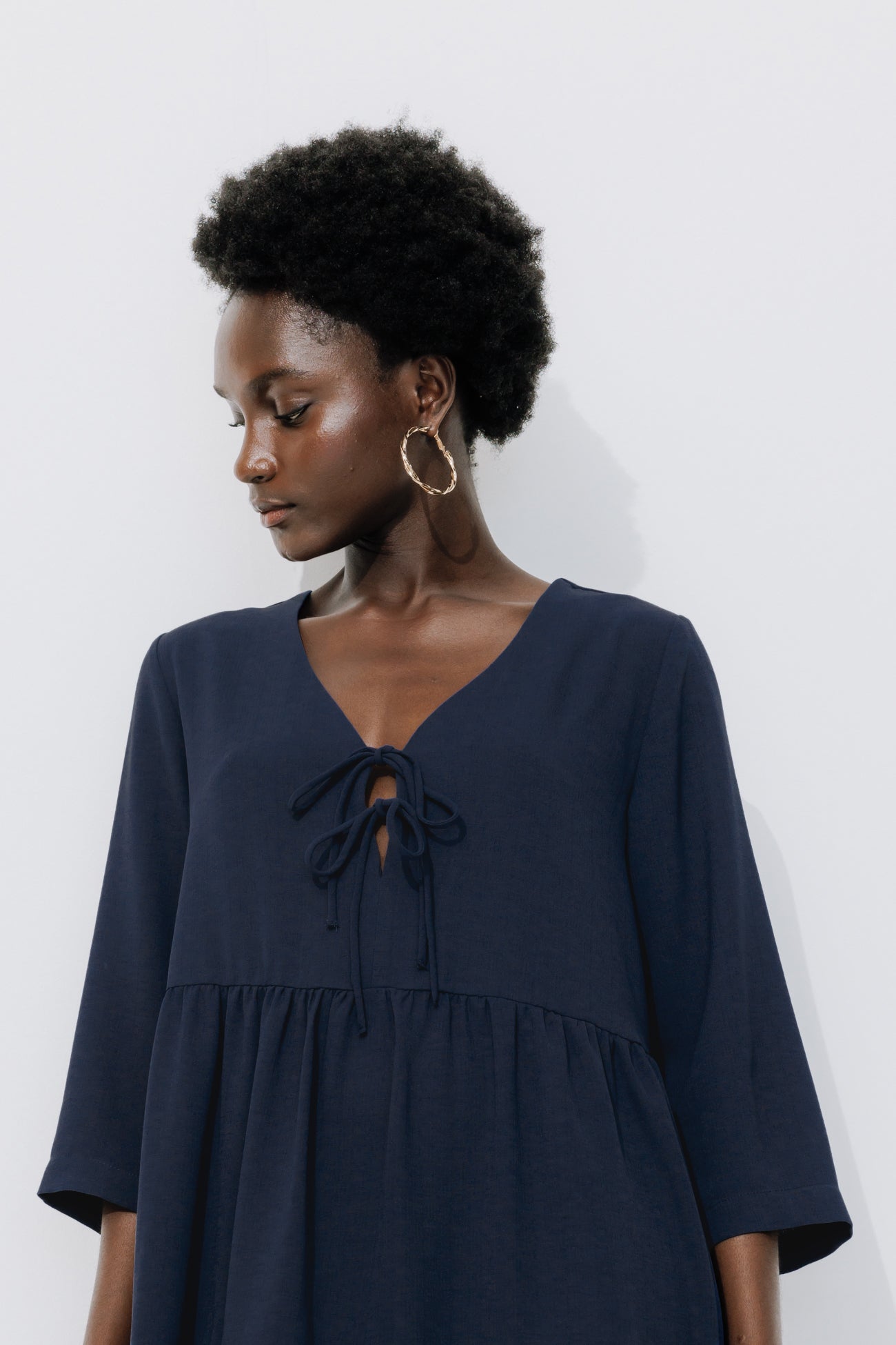 Short plain dress - Red stripes