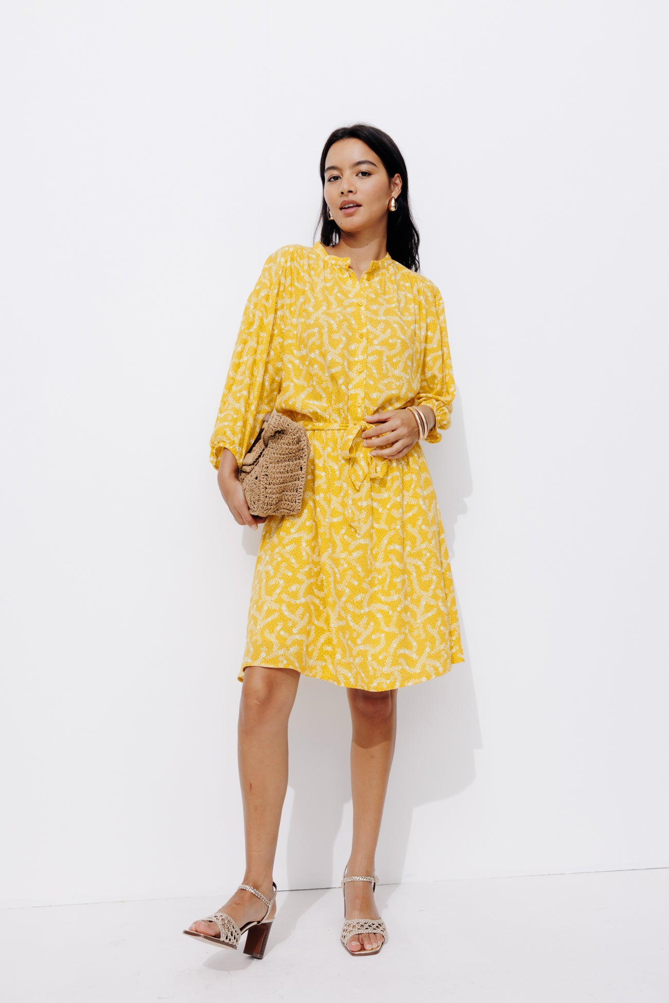 Patterned dress - Ochre print