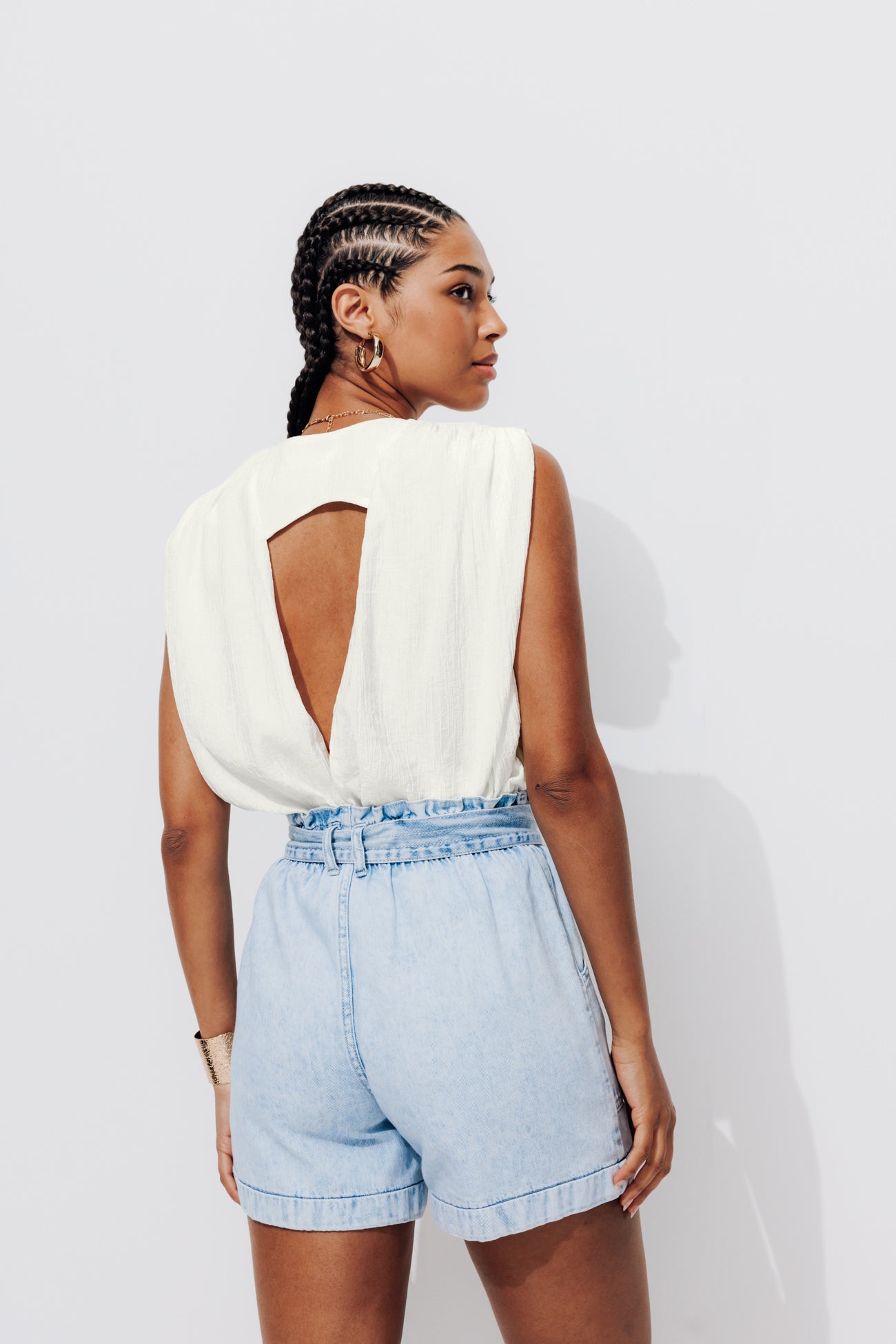 Plain sleeveless top - Ecru