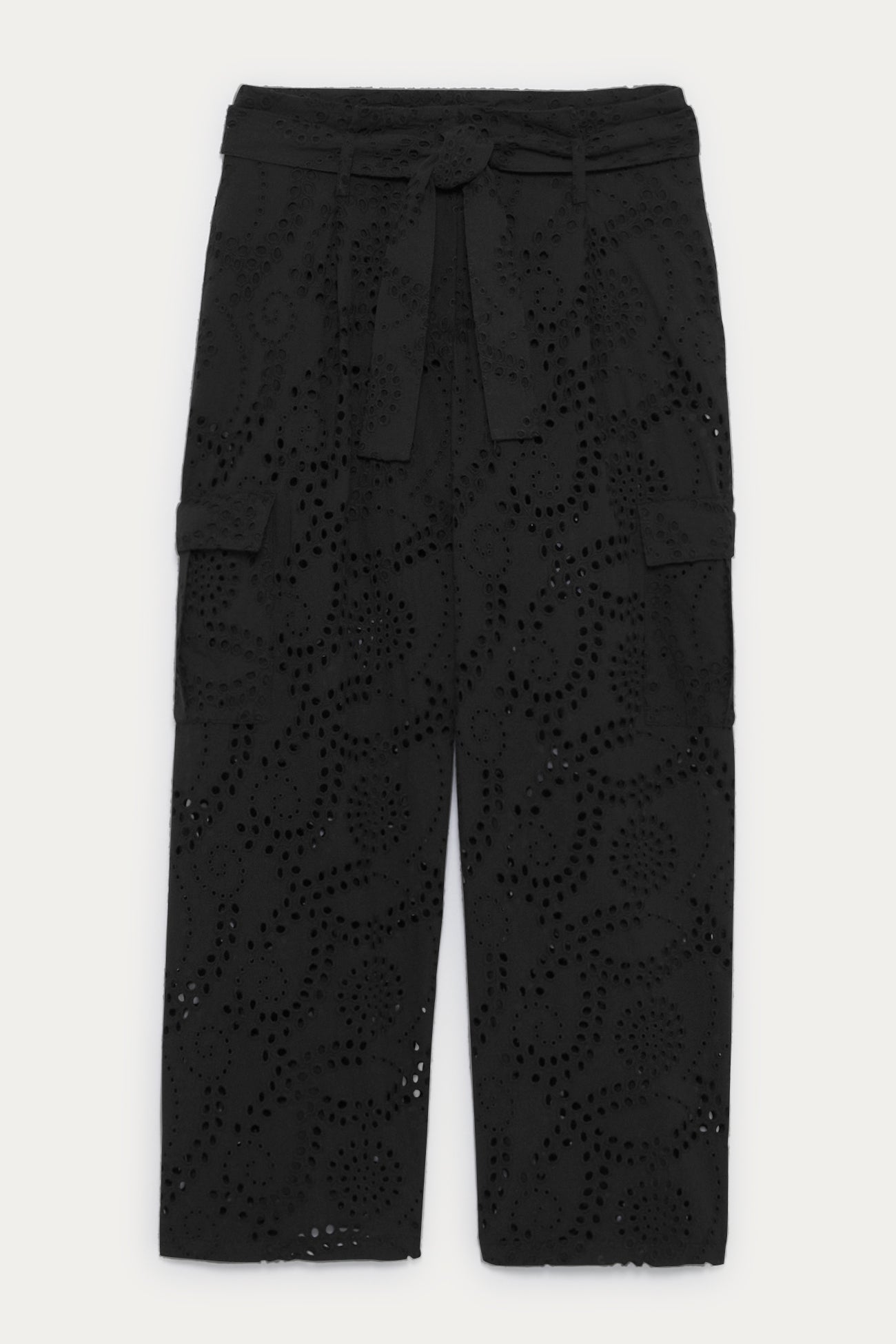Broderie anglaise trousers - Black