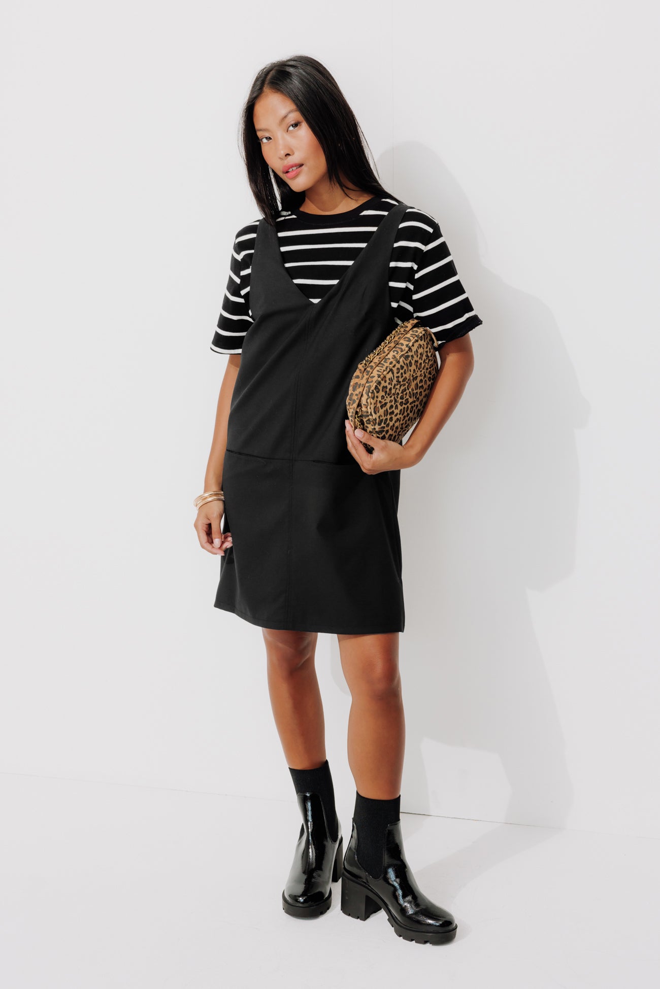 A-line strappy dress - Black