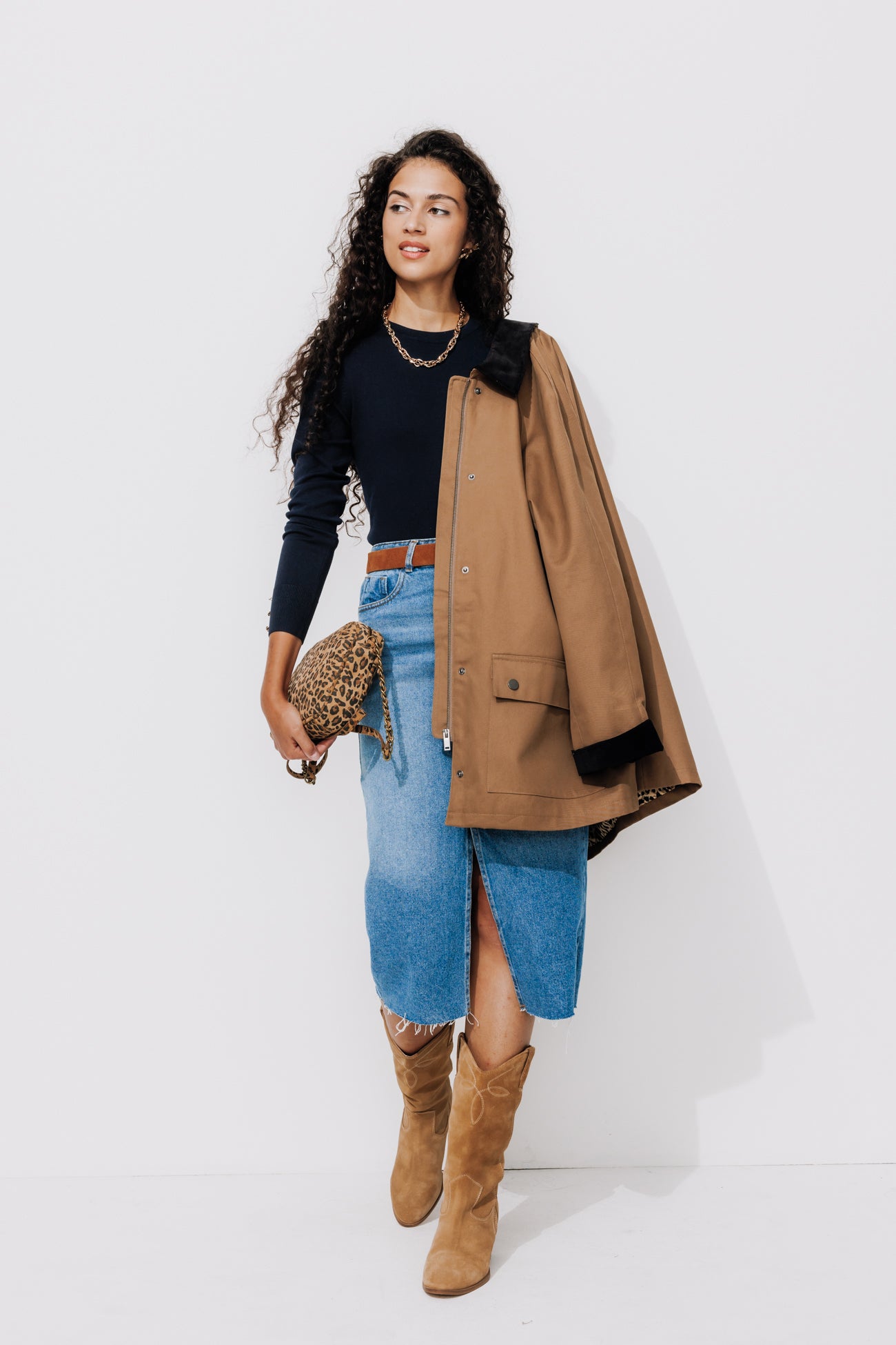 Ecodesign round-neck jumper - Navy blue