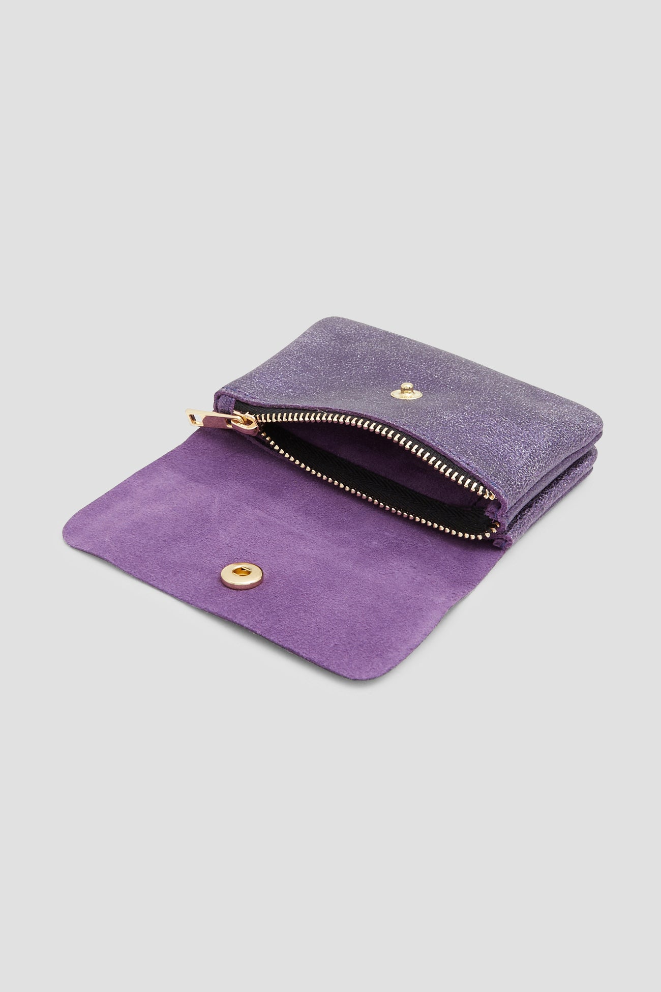 Glitzy leather purse - Olive green