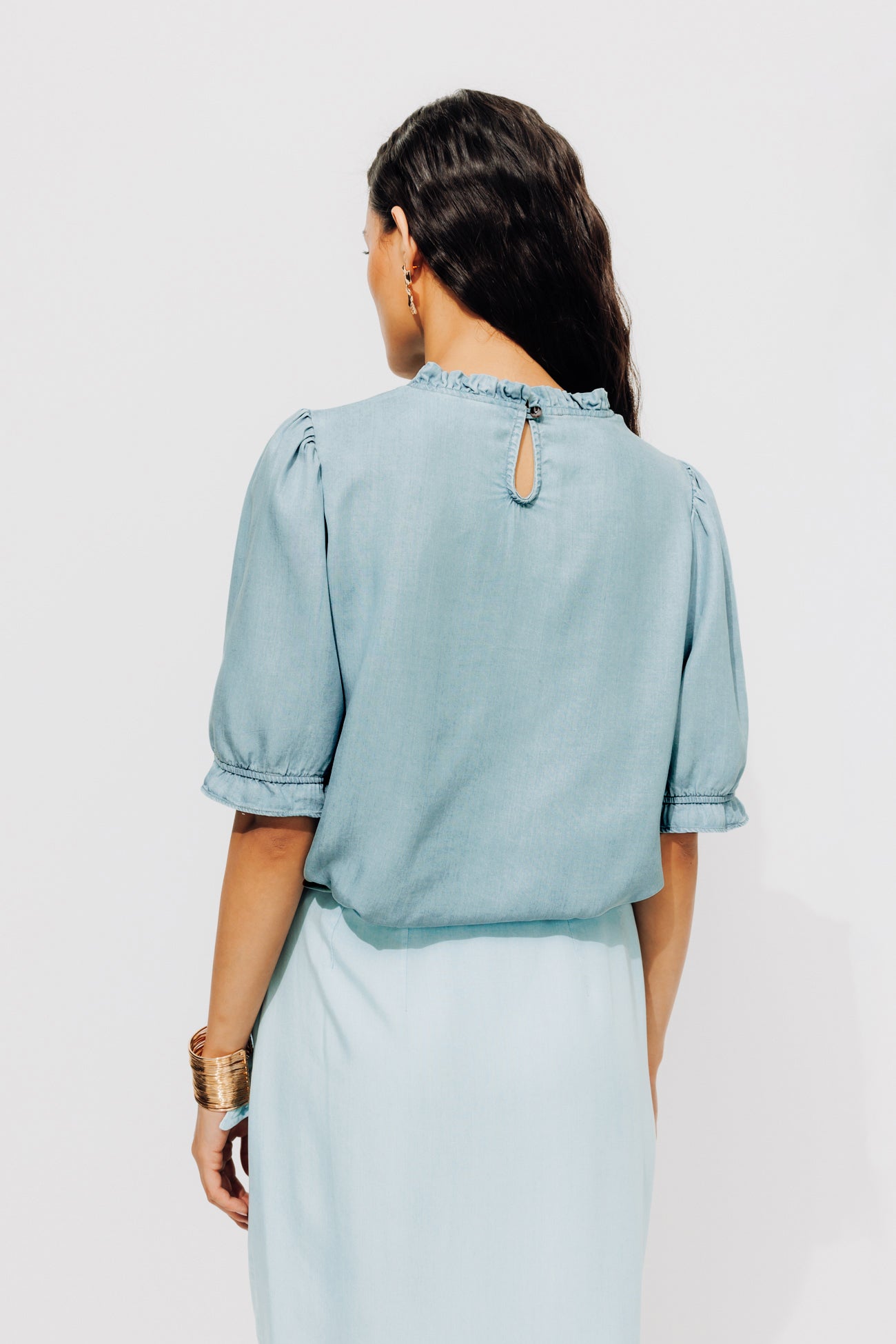 Lyocell blouse - Light denim