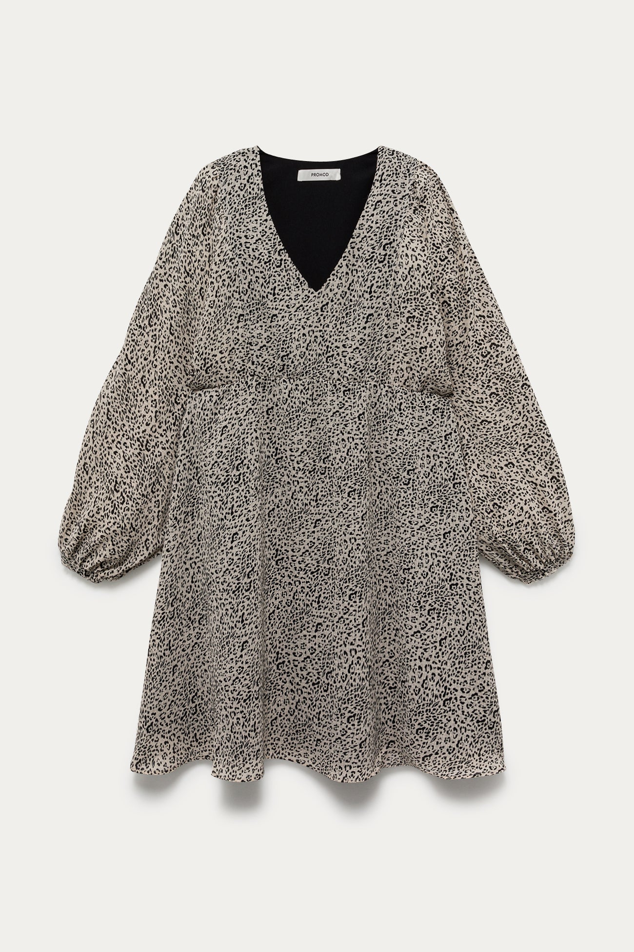 Short flared dress - Black print