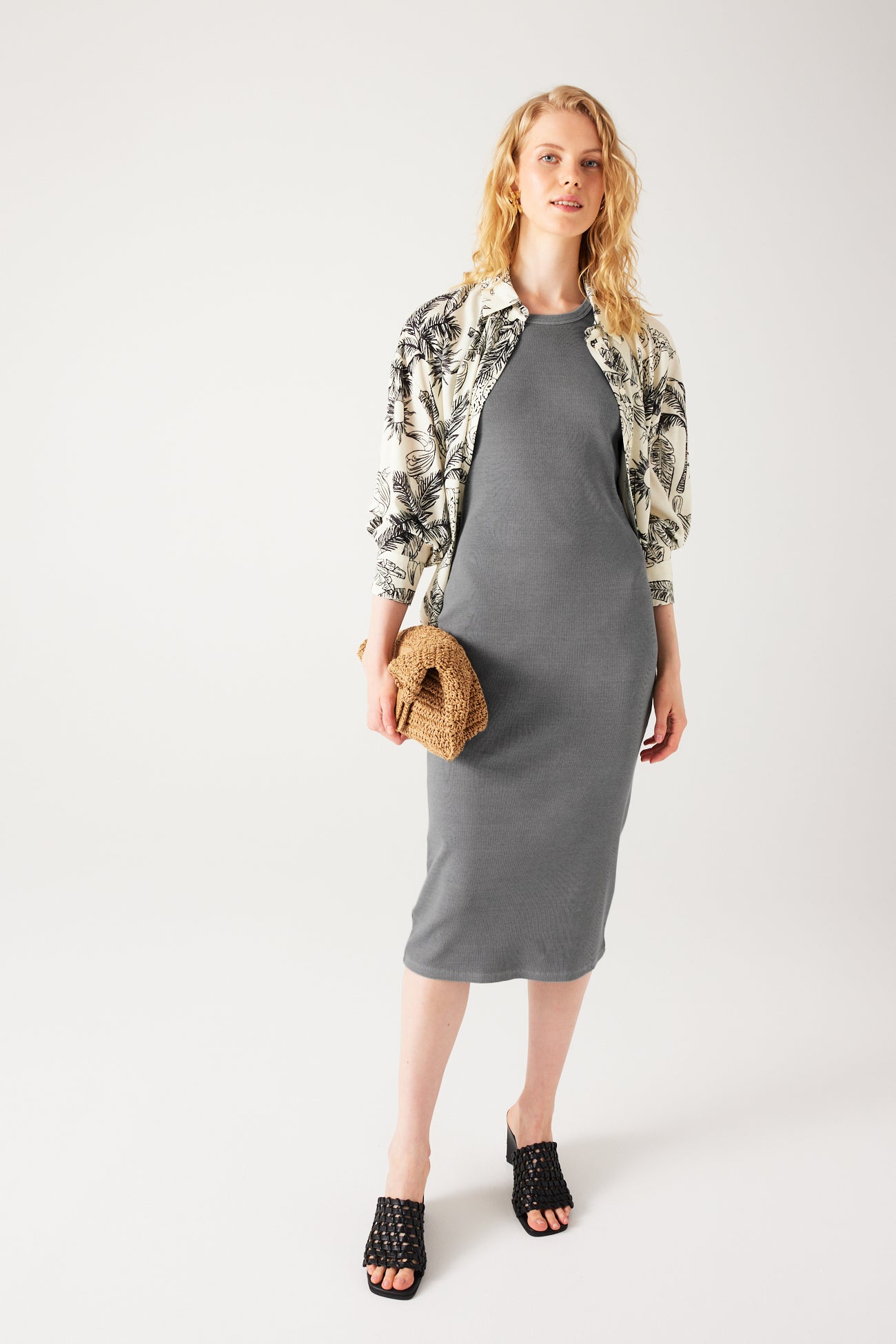 Eco-design sleeveless dress - Grey