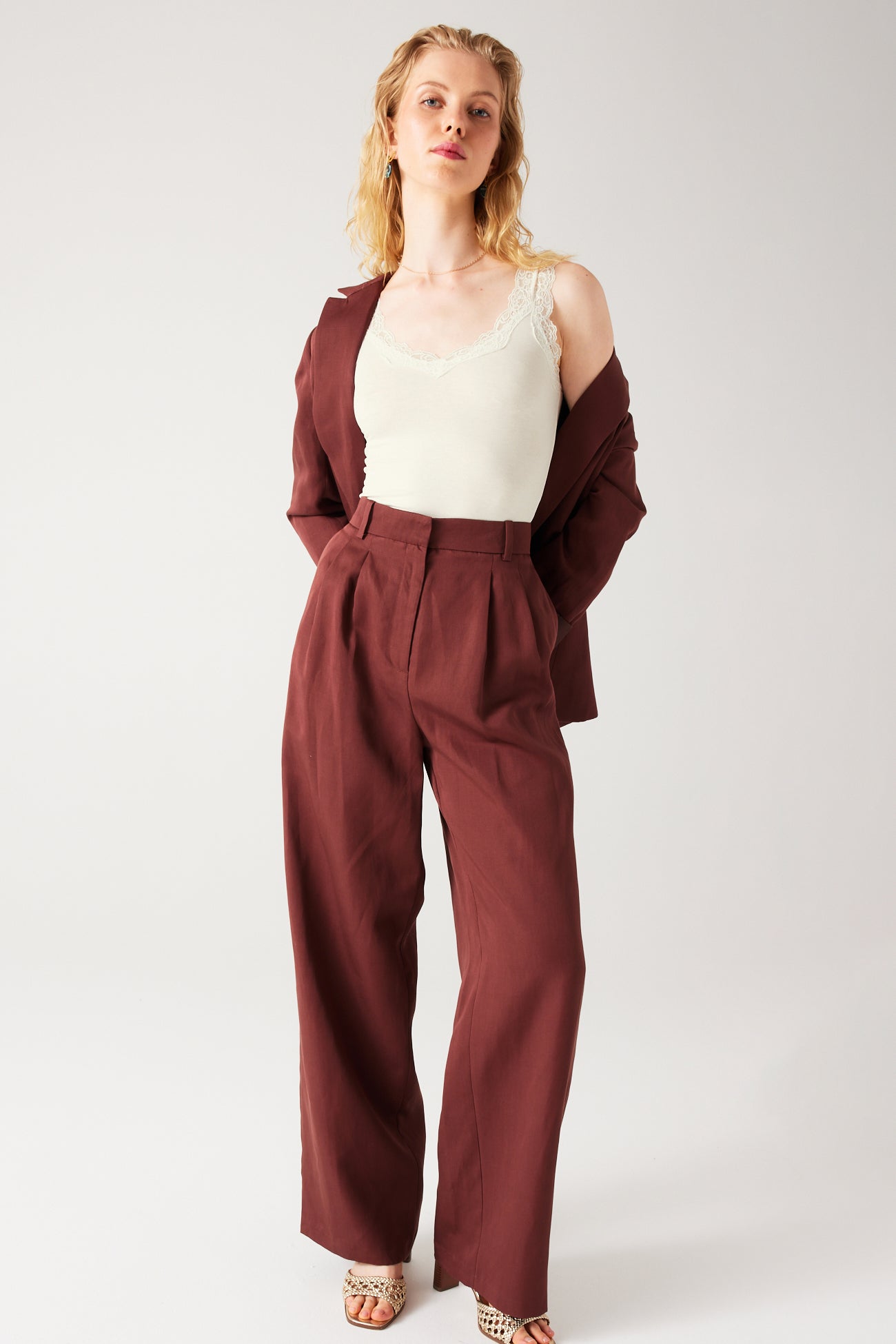 Lace strap top - Navy blue