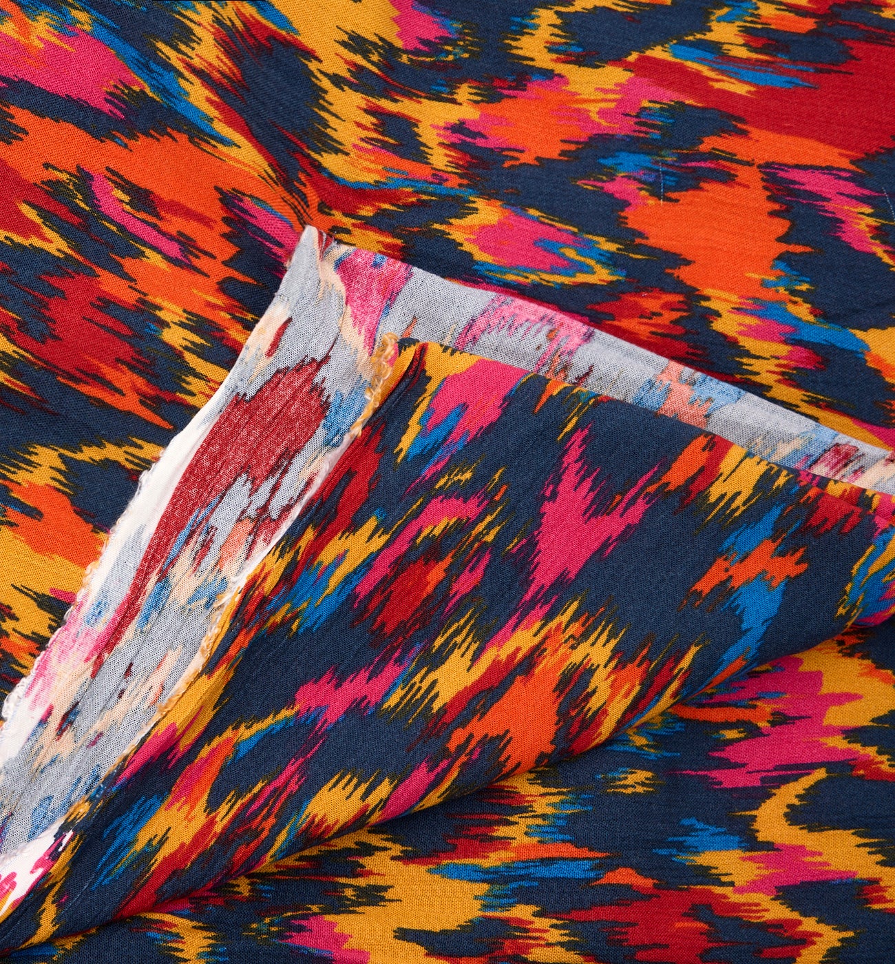 3m crinkle viscose fabric cut - Mandarine print