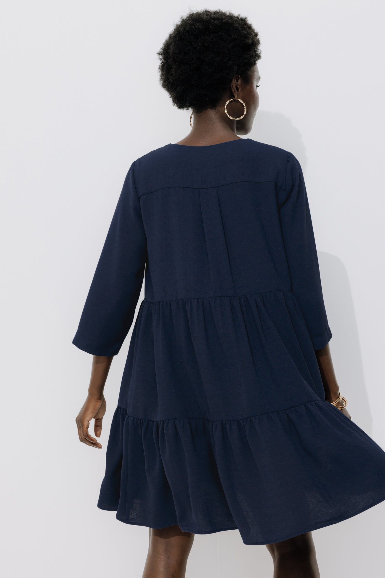 Short plain dress - Red stripes