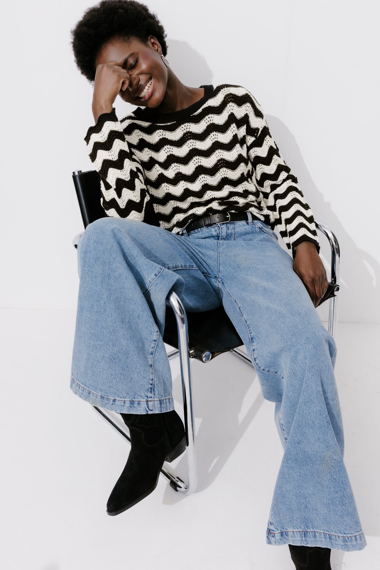 Opnework striped jumper - Black stripes