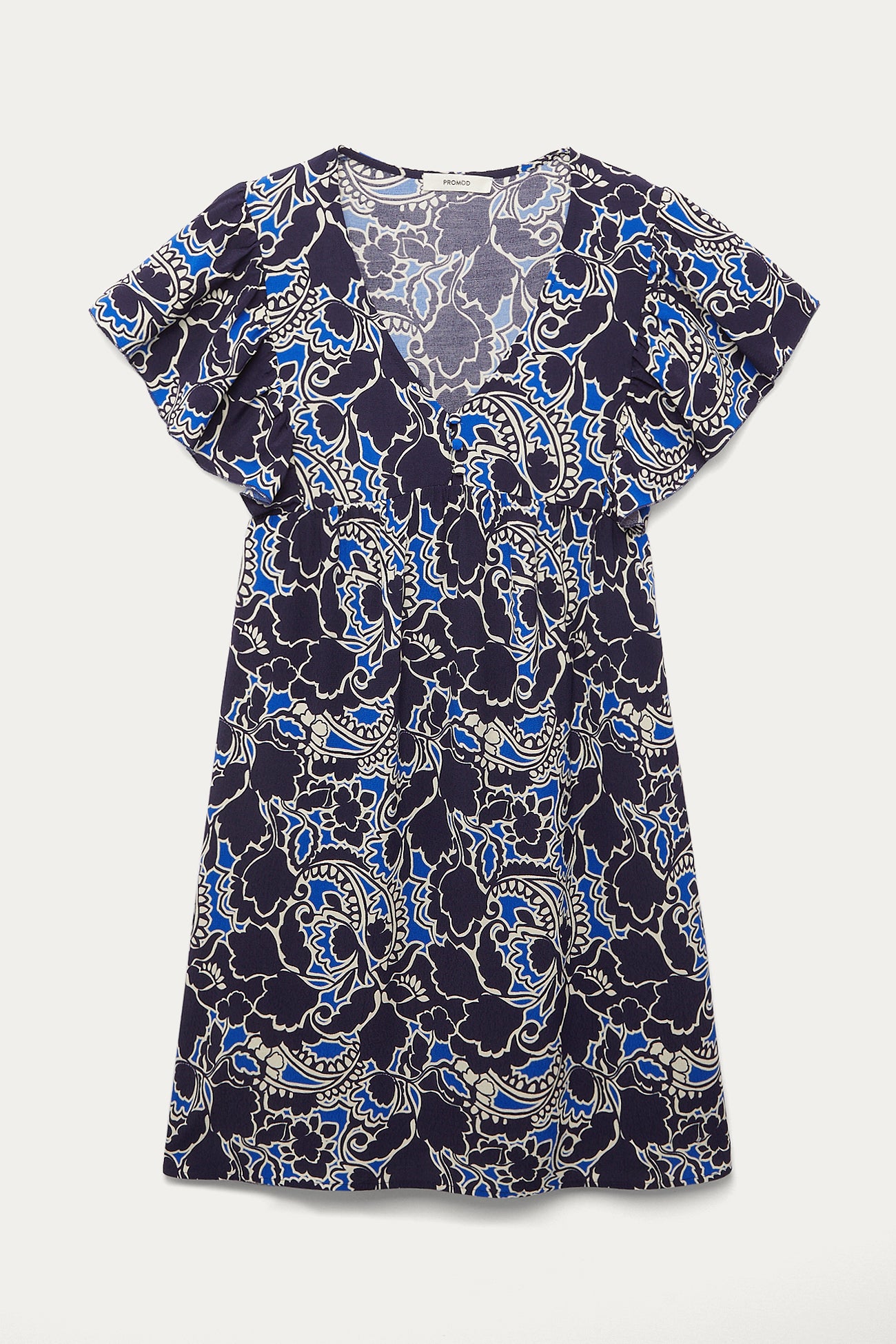 Short patterned dress - Blue print