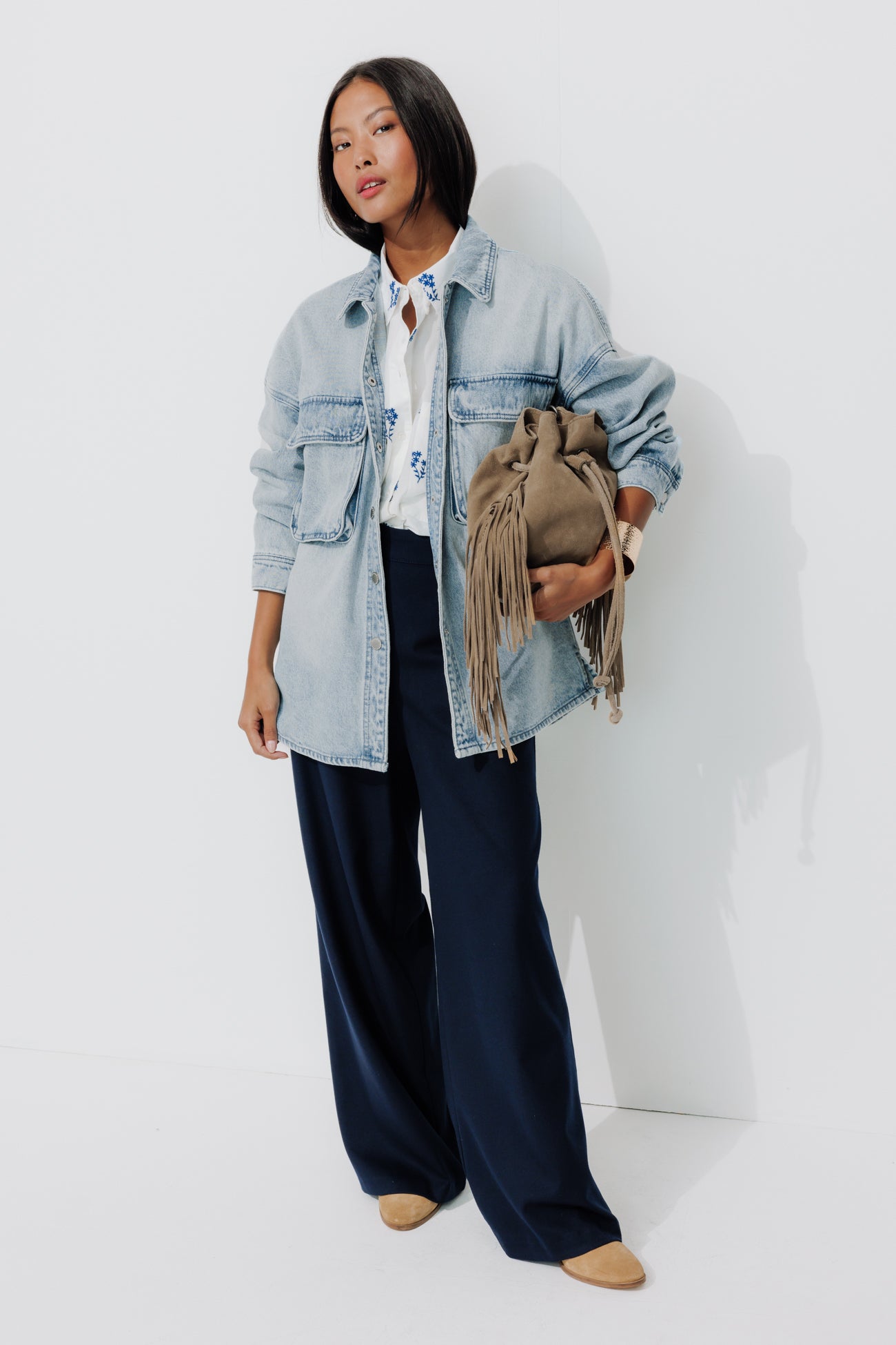 Oversized denim shirt - Medium denim