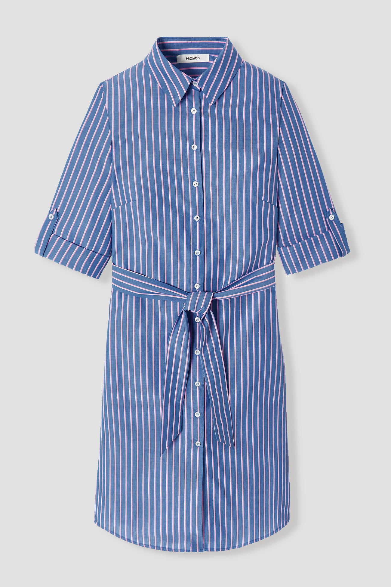 Ecodesign striped shirtdress - Blue stripes