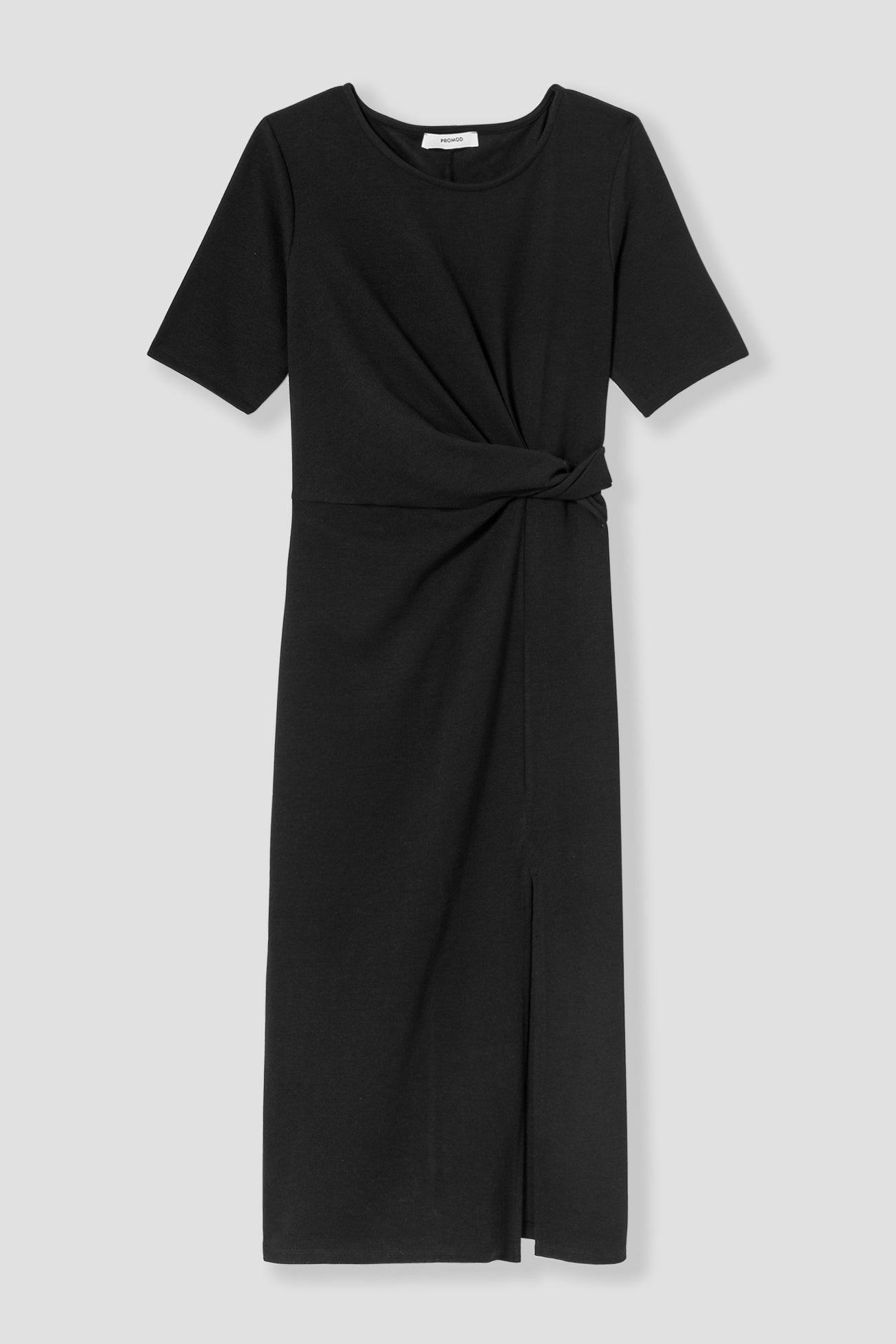 Plain midi draped dress - Multicolour print