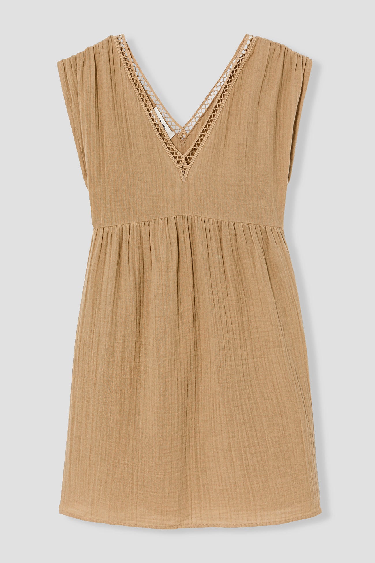 Cotton gauze dress - Ochre