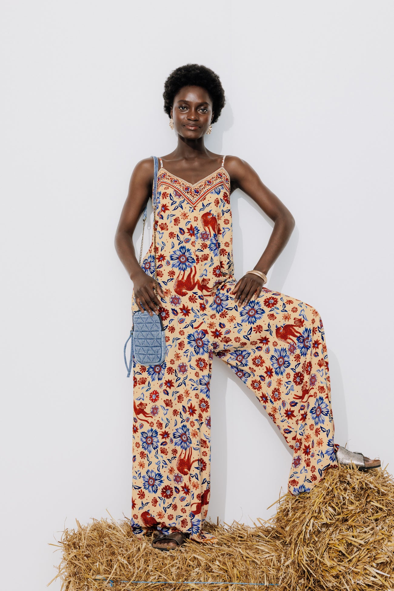 Patterned jumpsuit - Navy blue print