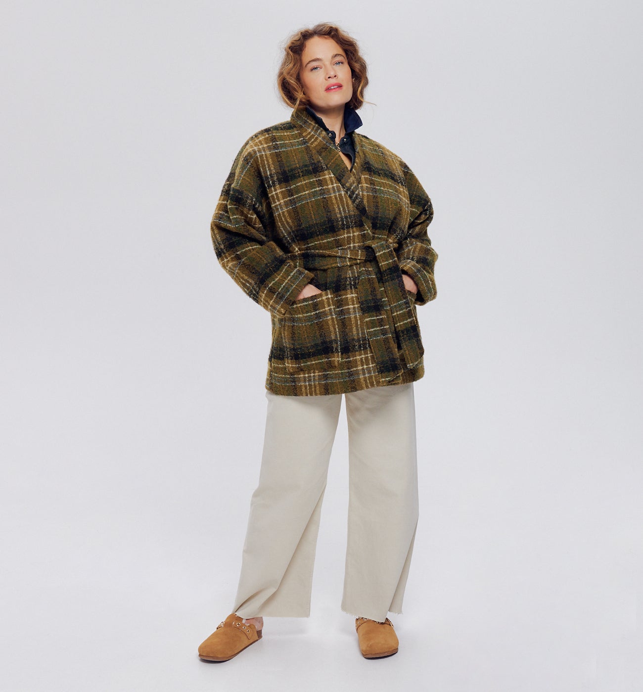 Checked coat - Khaki checks