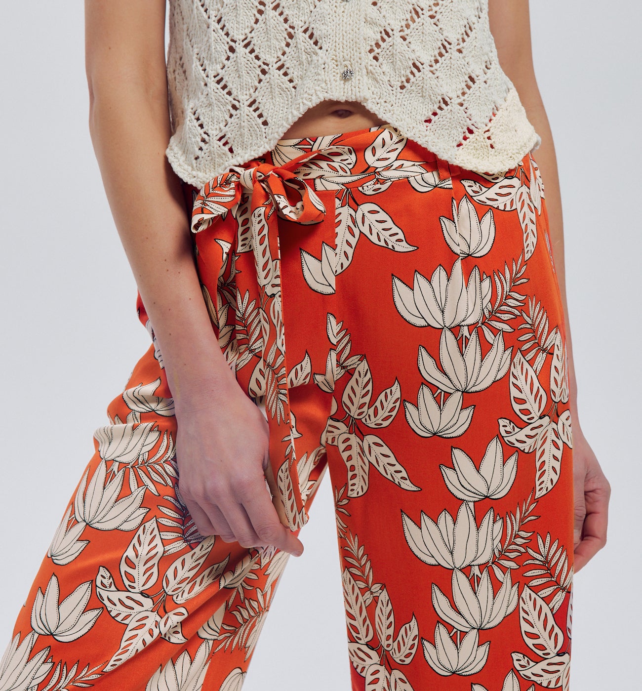 High-waist wideleg trousers - Black