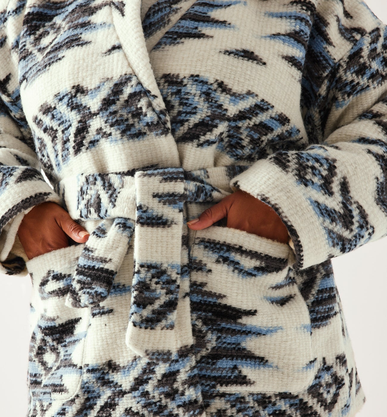 Wool-blend coat - Ecru print