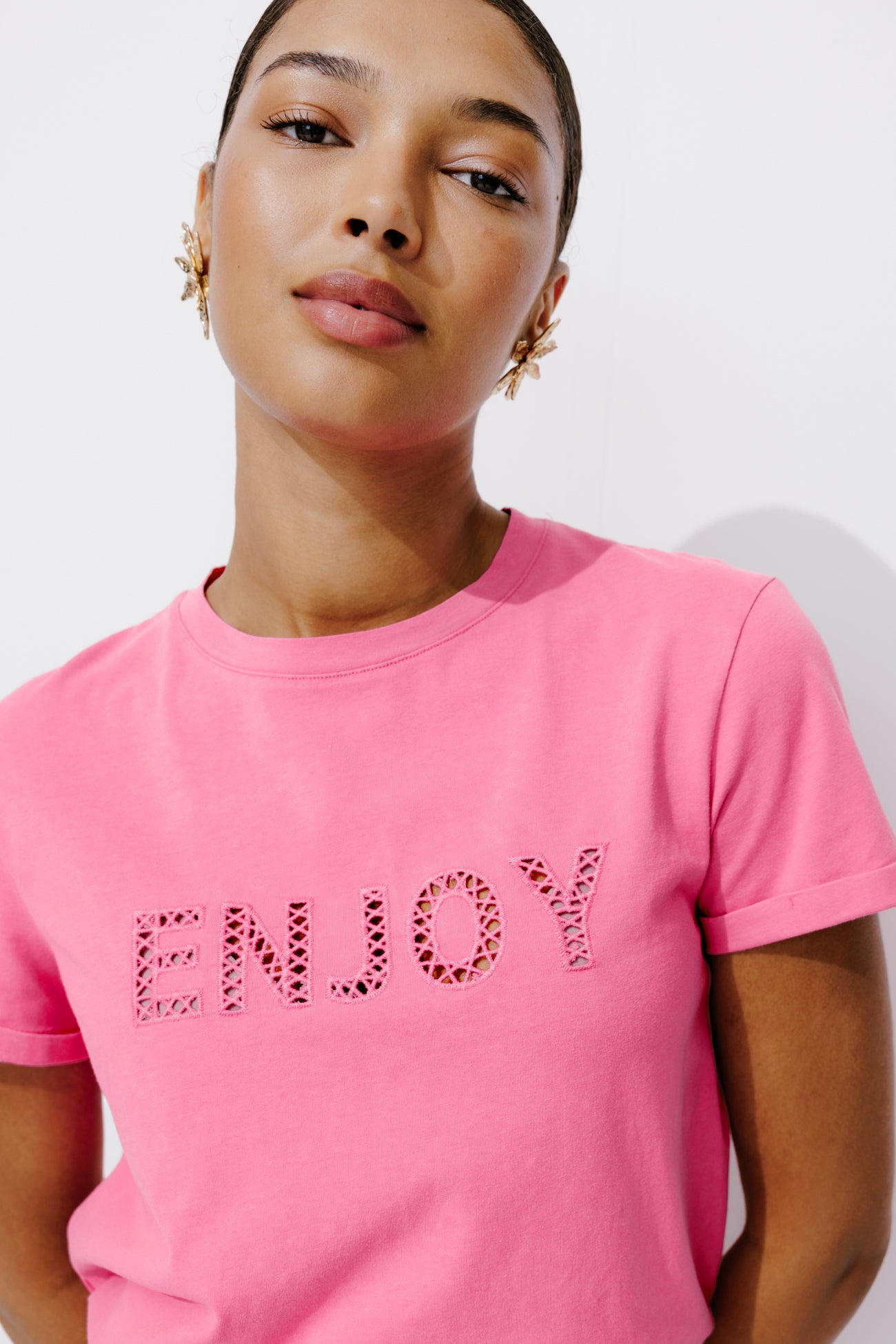 Slogan t-shirt - Pink print
