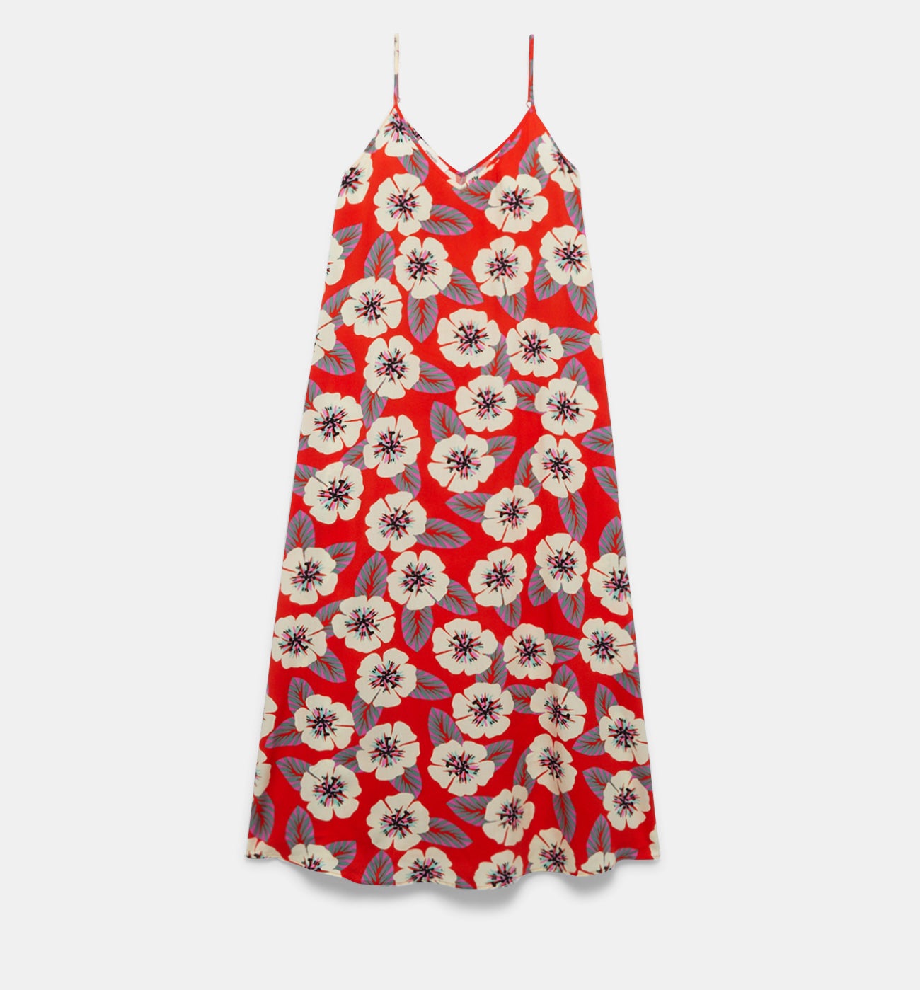 Mid-length patterned dress - Multicolour print