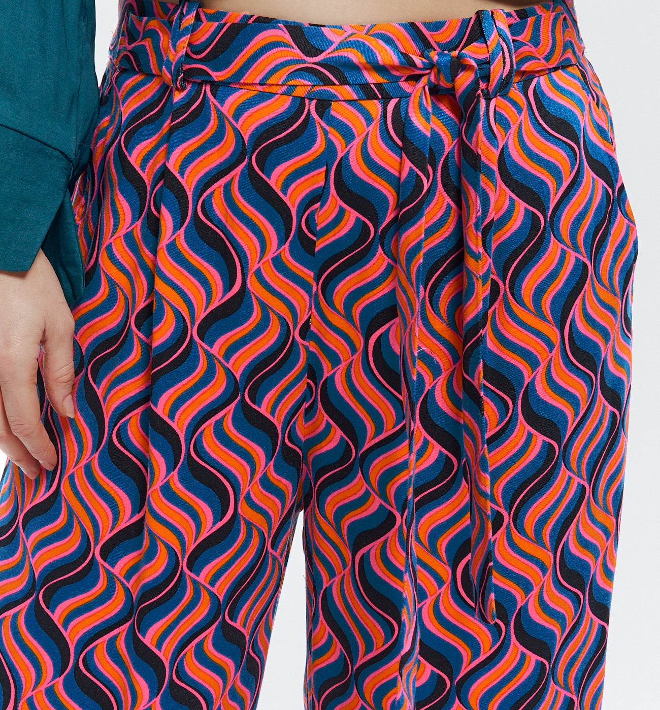 High-waist wideleg trousers - Black