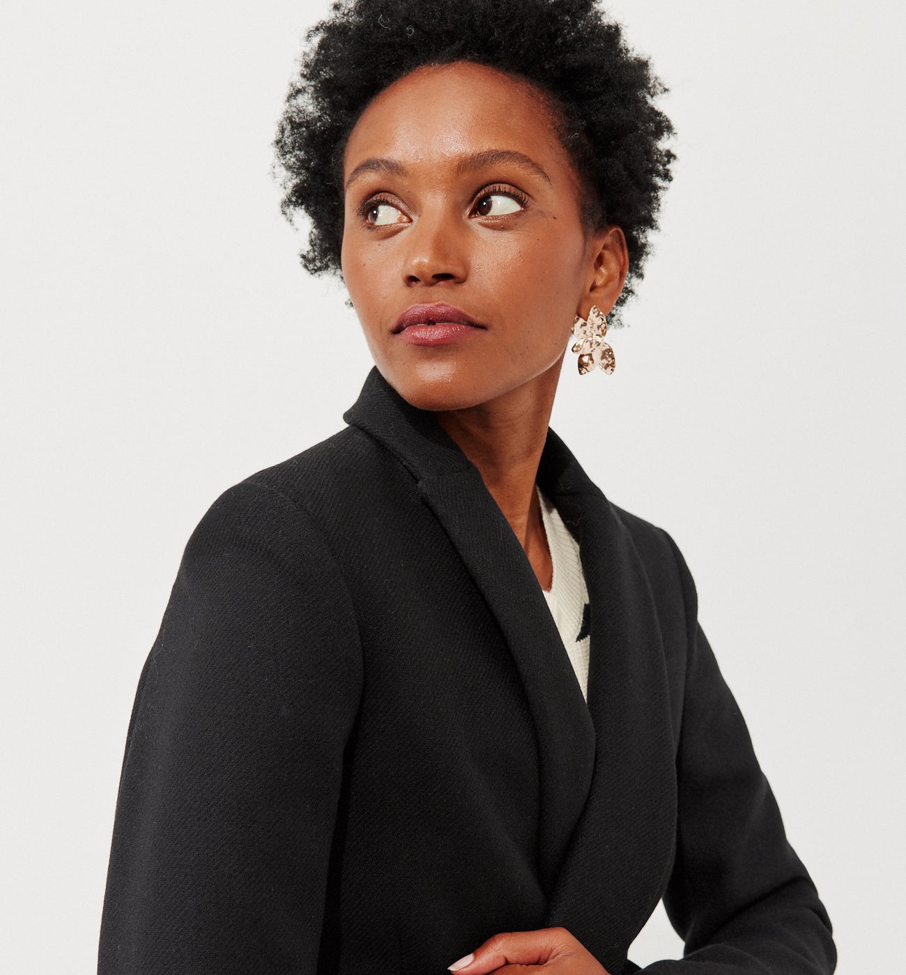 GISELE wool-blend coat - Black