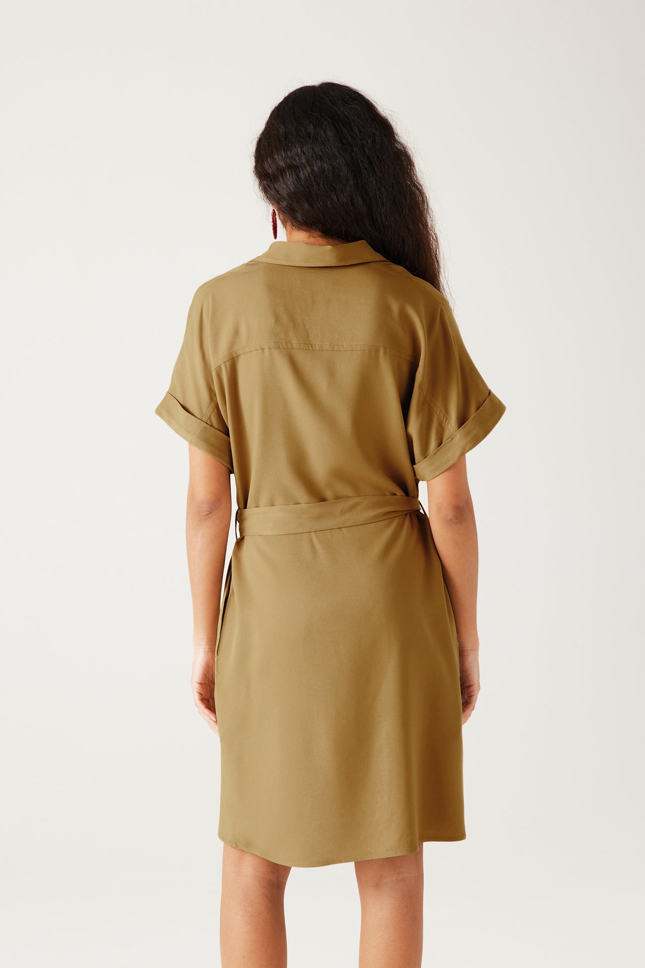 Short unicolour dress - Camel