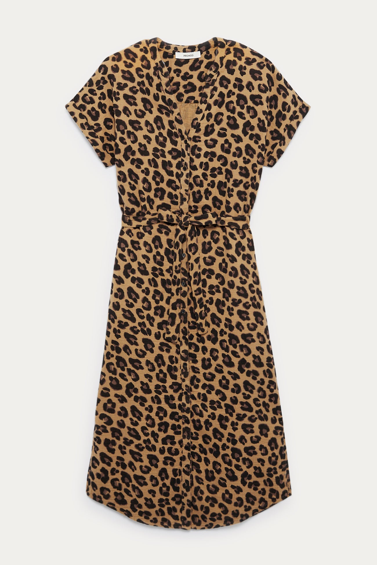 Gauze cotton leopard dress - Multicolour print